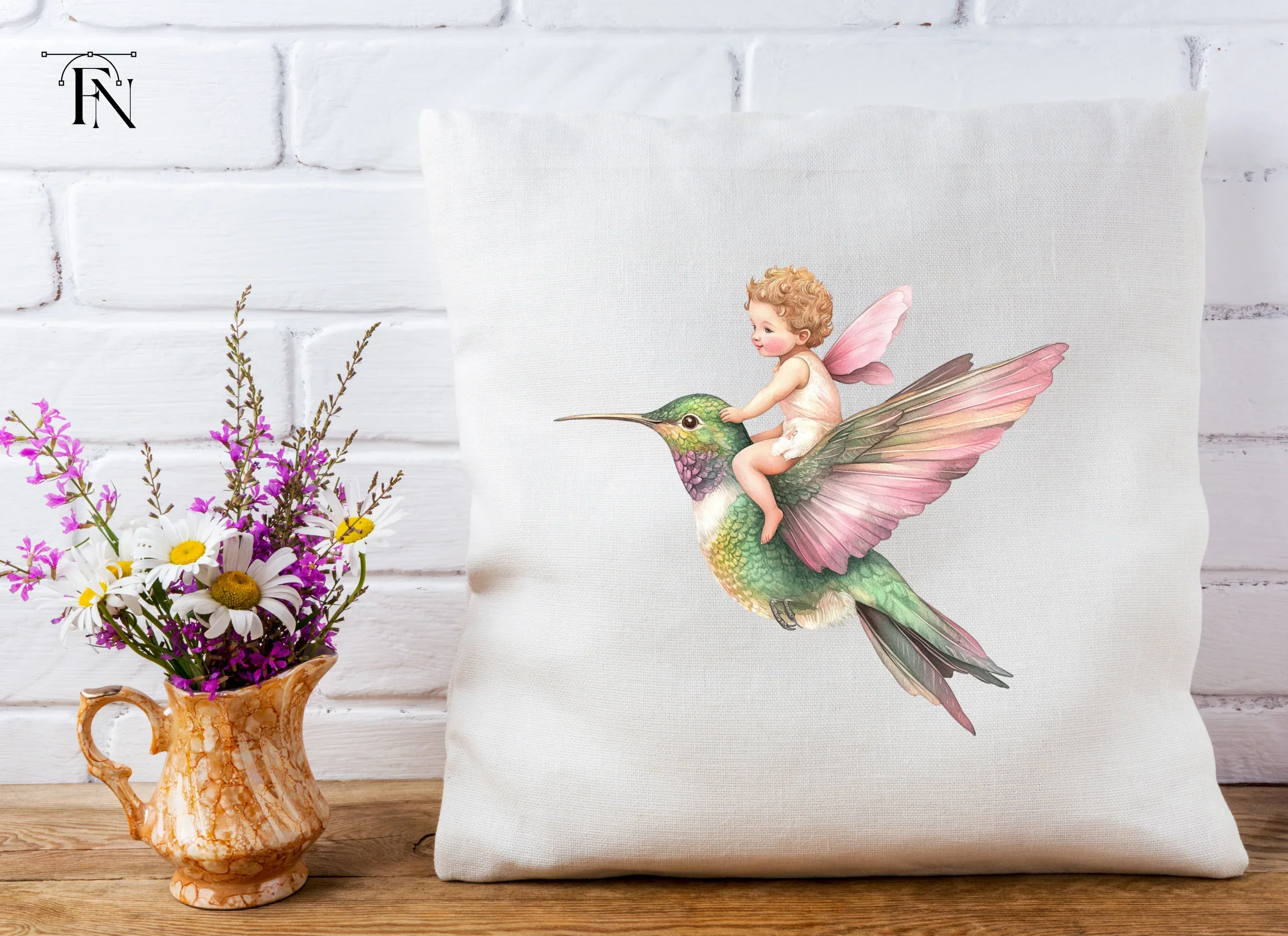 Adorable Cupid Riding Hummingbird Clipart Bundle - Image 5