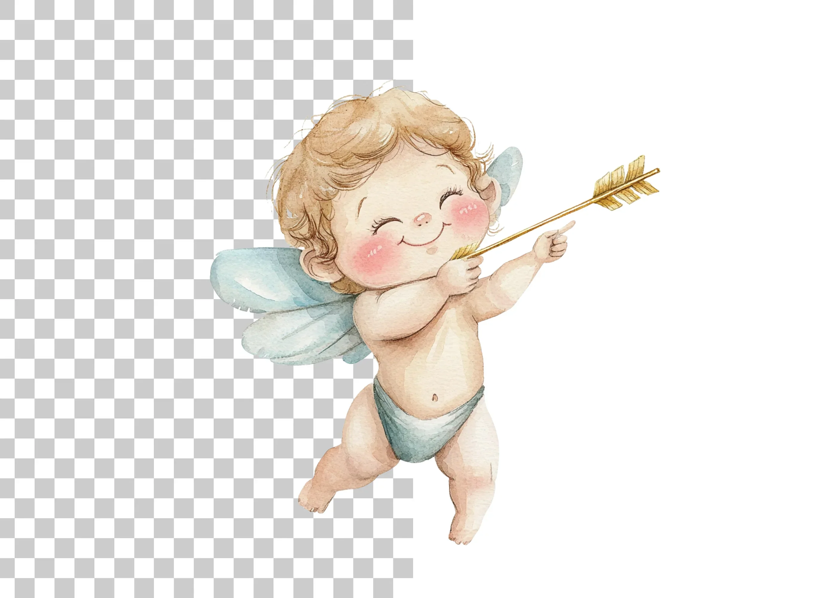 Adorable Cupid with Bow and Arrow Clipart Bundle - Image 2