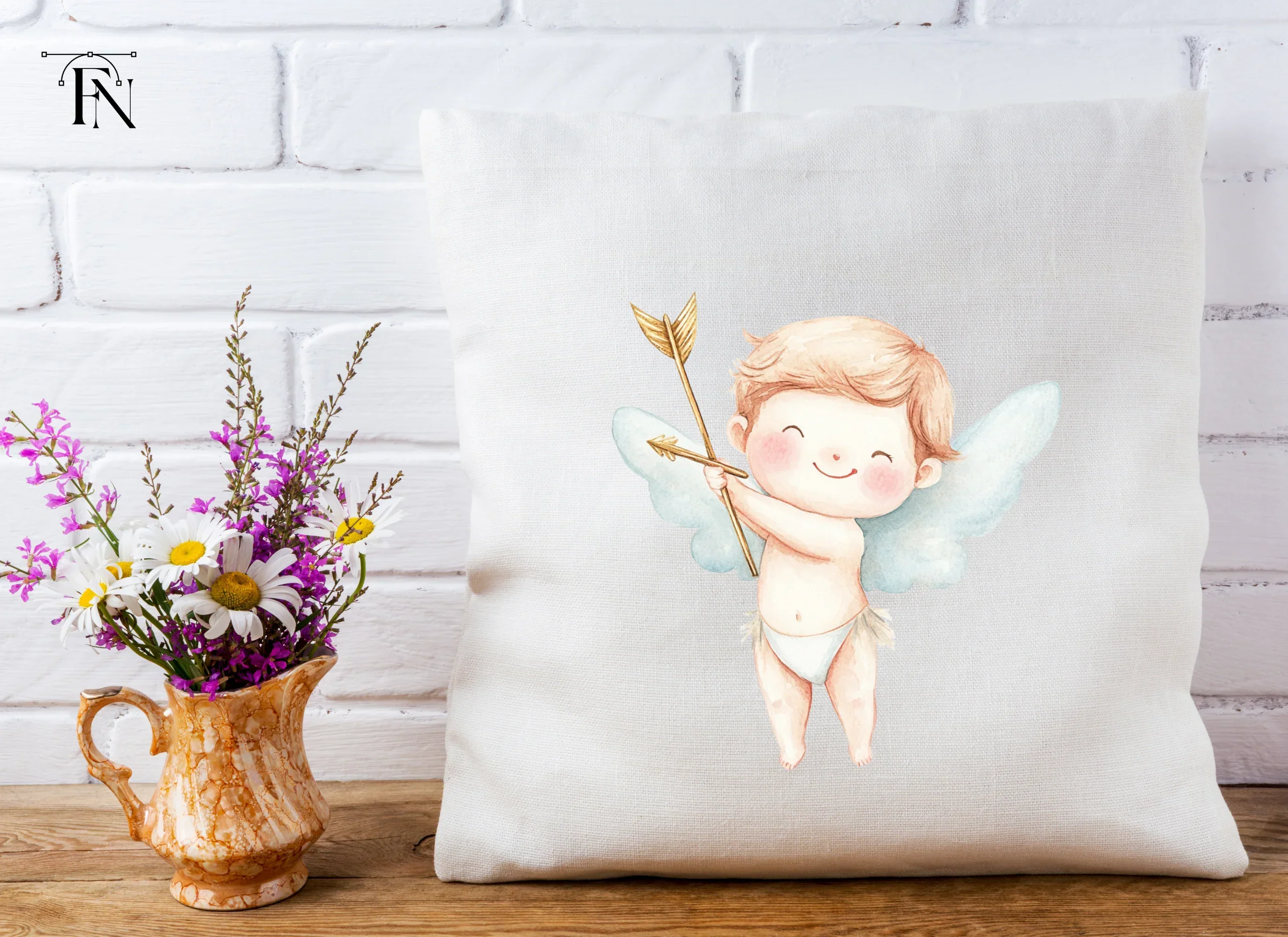 Adorable Cupid with Bow and Arrow Clipart Bundle - Image 5