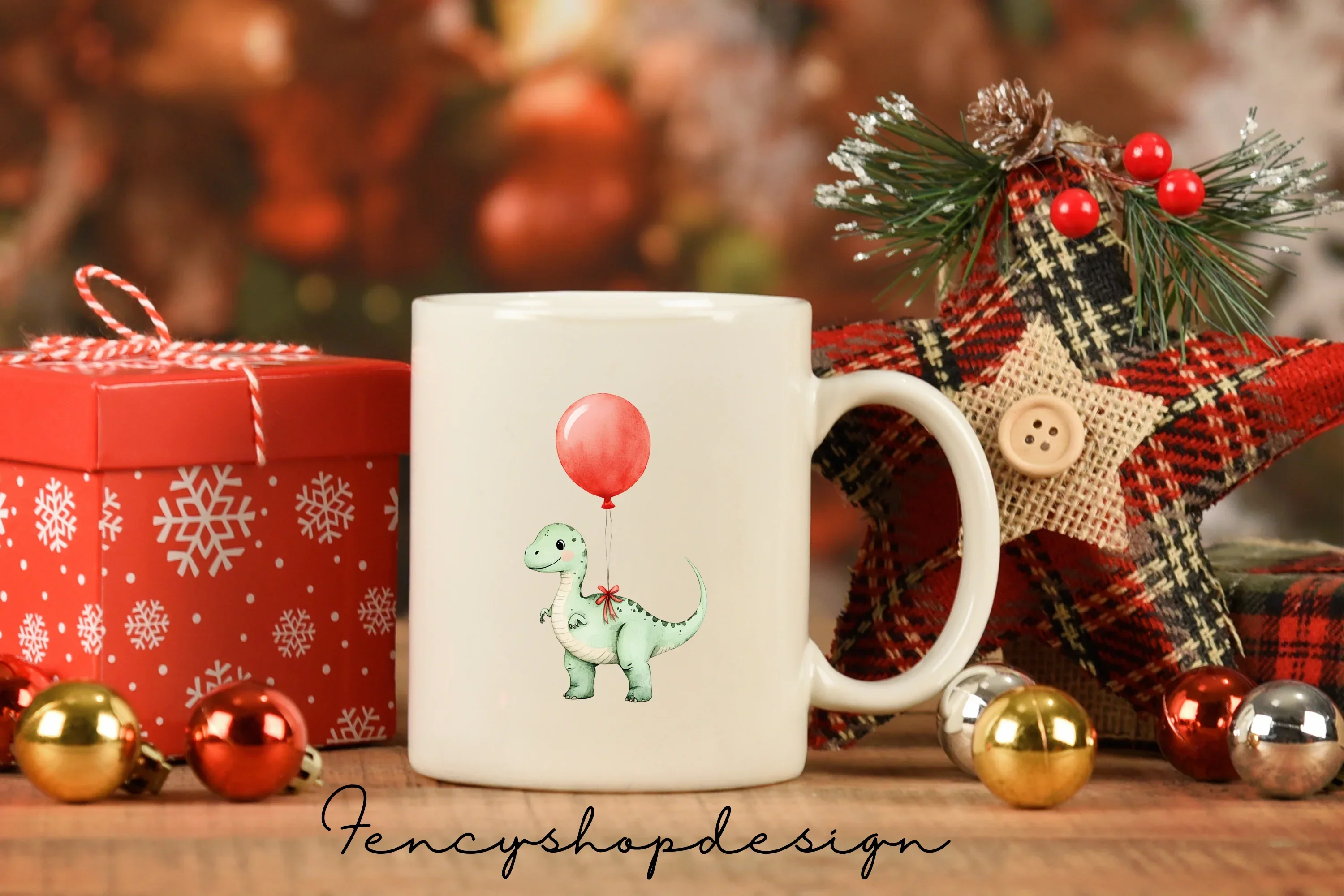 Adorable Dino Party Balloon Graphics Clipart Bundle - Image 7