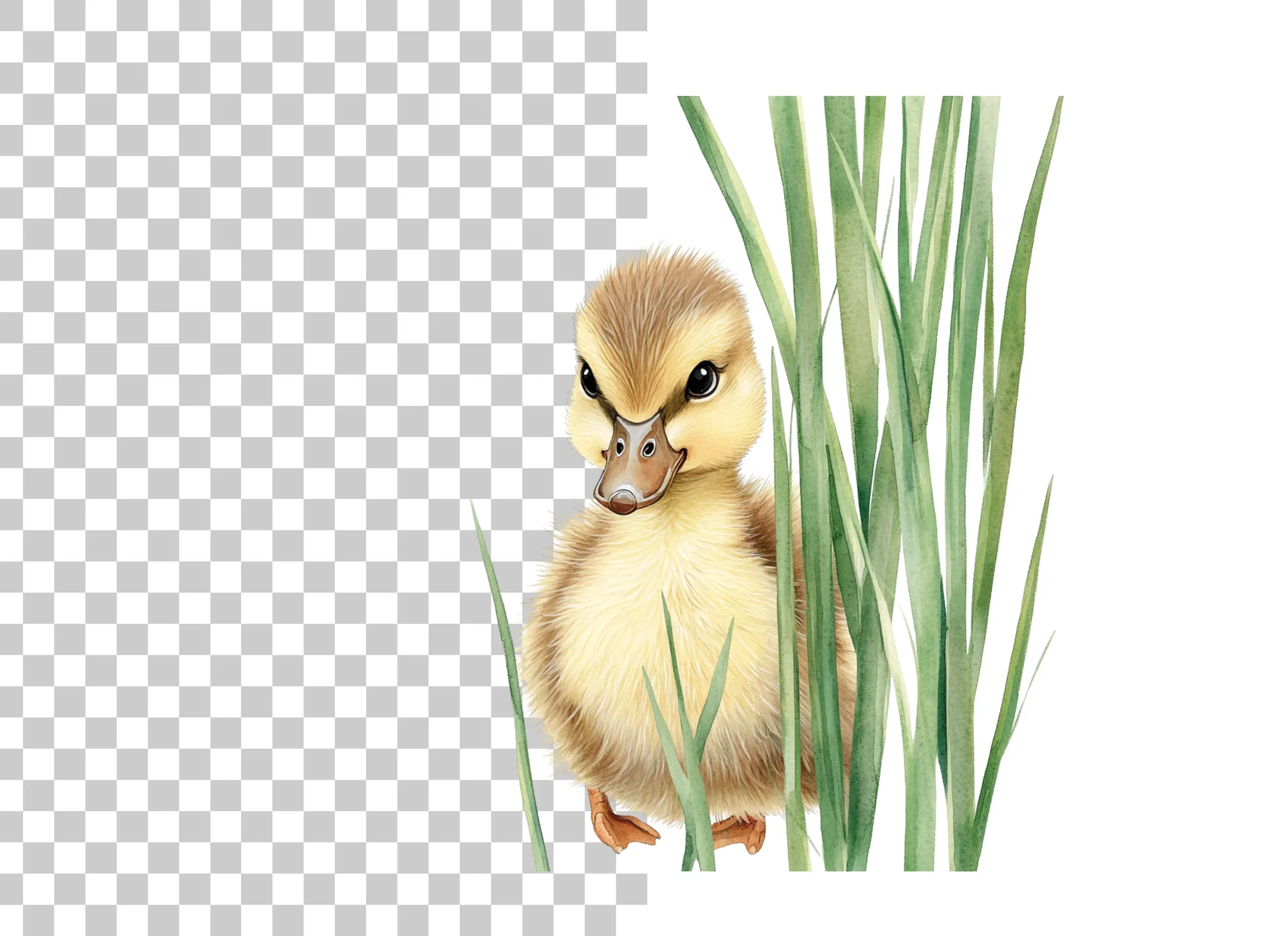Adorable Ducklings in Green Grass Clipart Bundle - Image 2