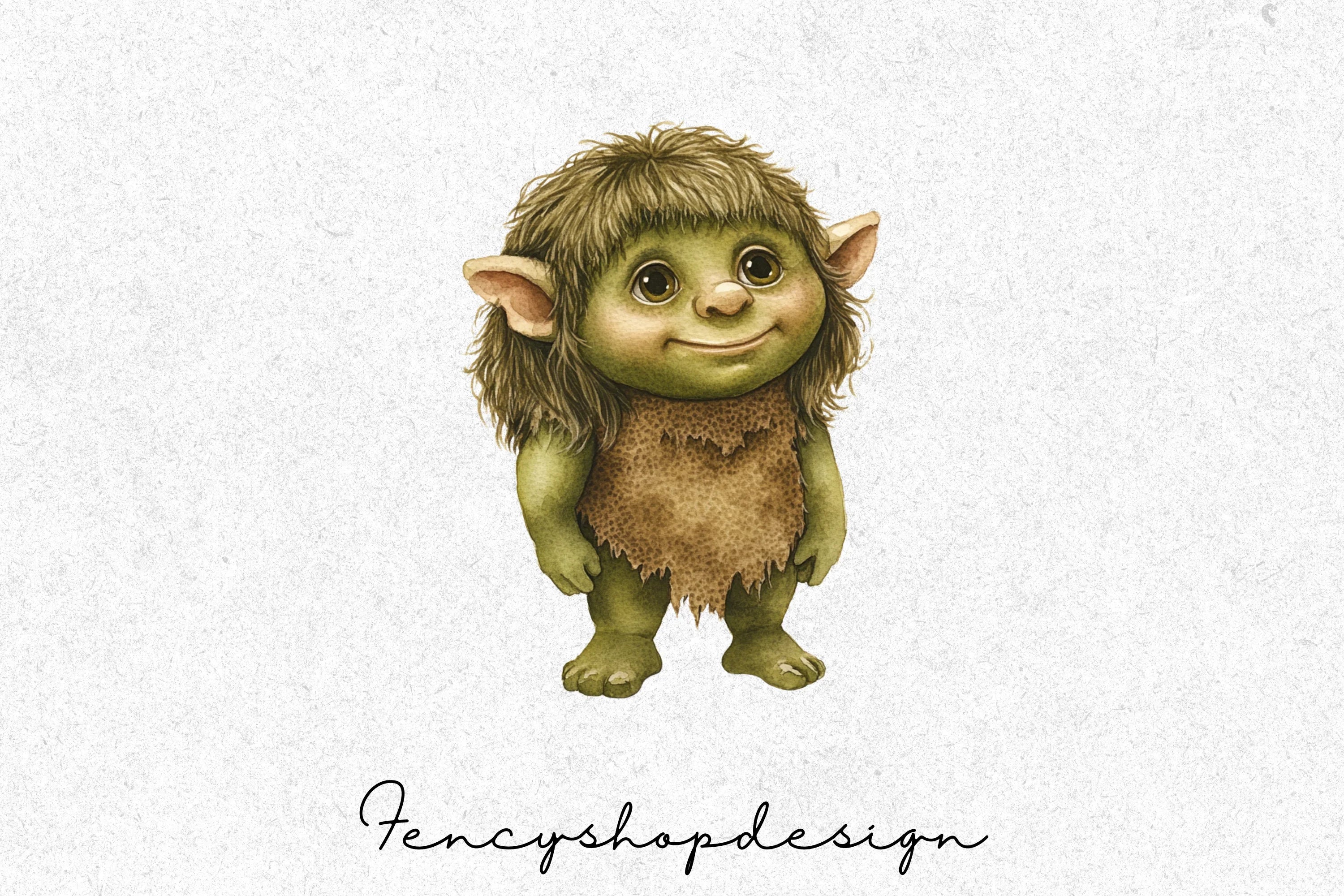 Adorable Fantasy Goblins & Trolls Clipart Bundle - Image 6
