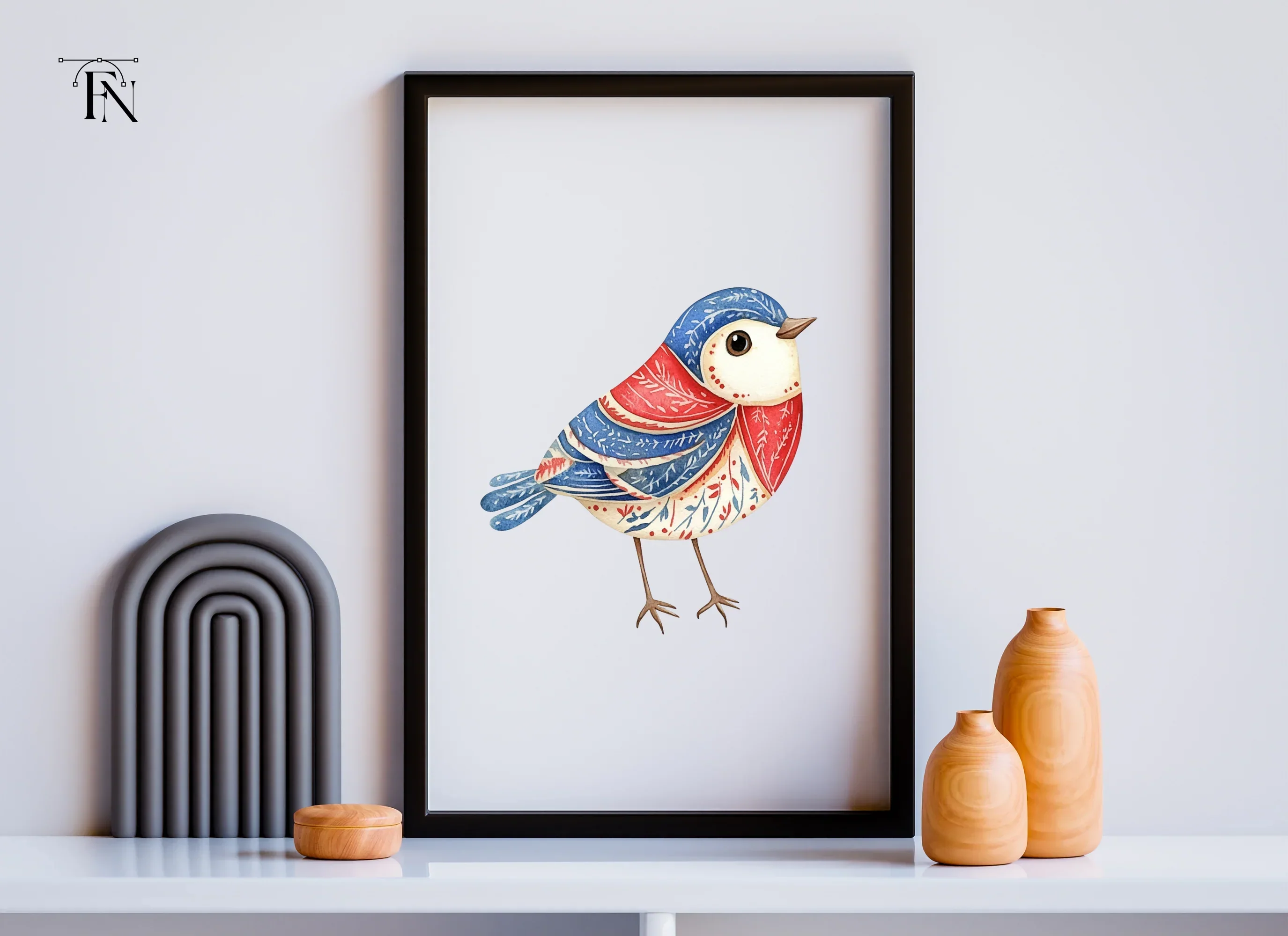 Adorable Folk Birds Clipart Bundle - Image 3