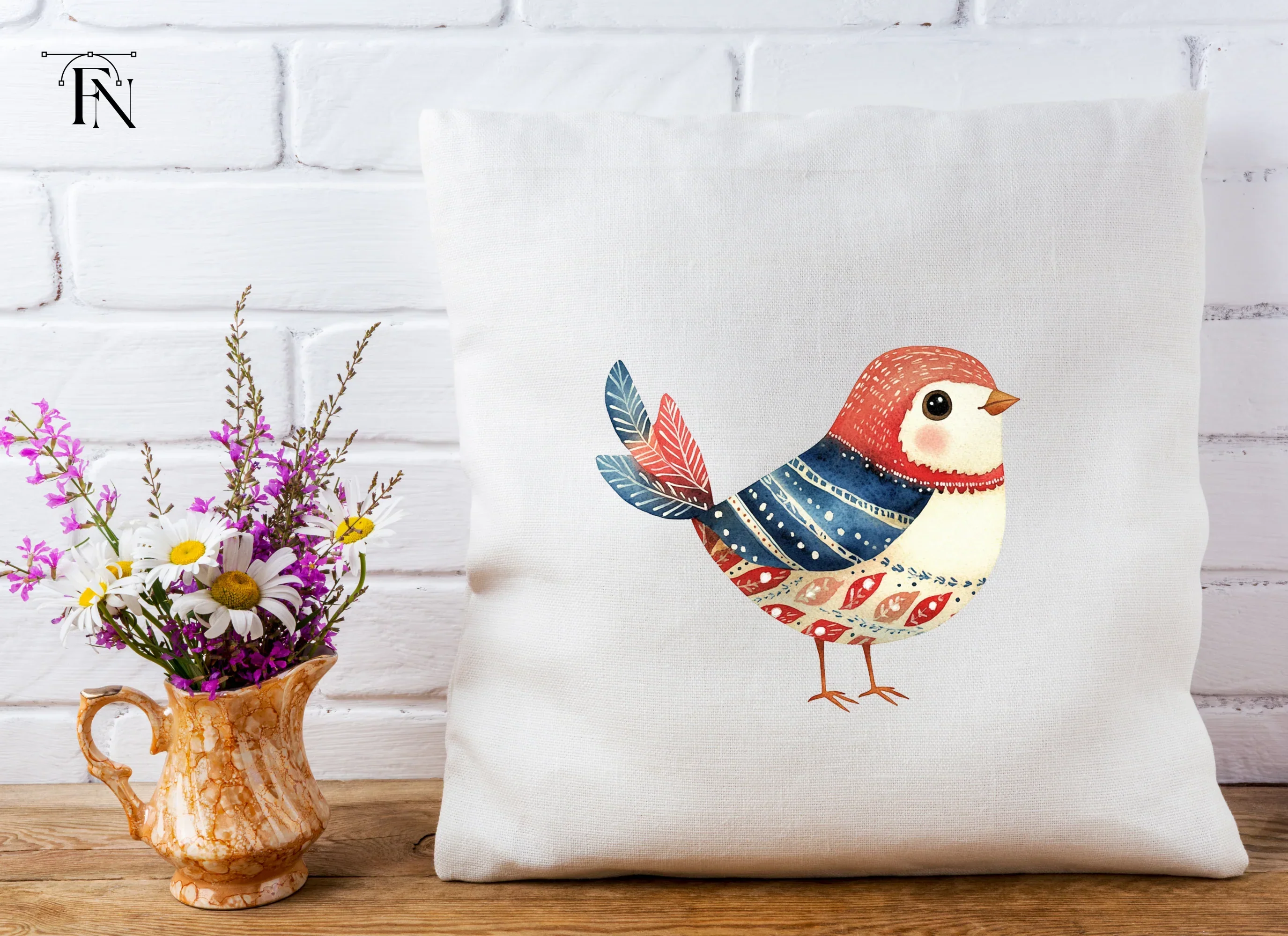 Adorable Folk Birds Clipart Bundle - Image 4