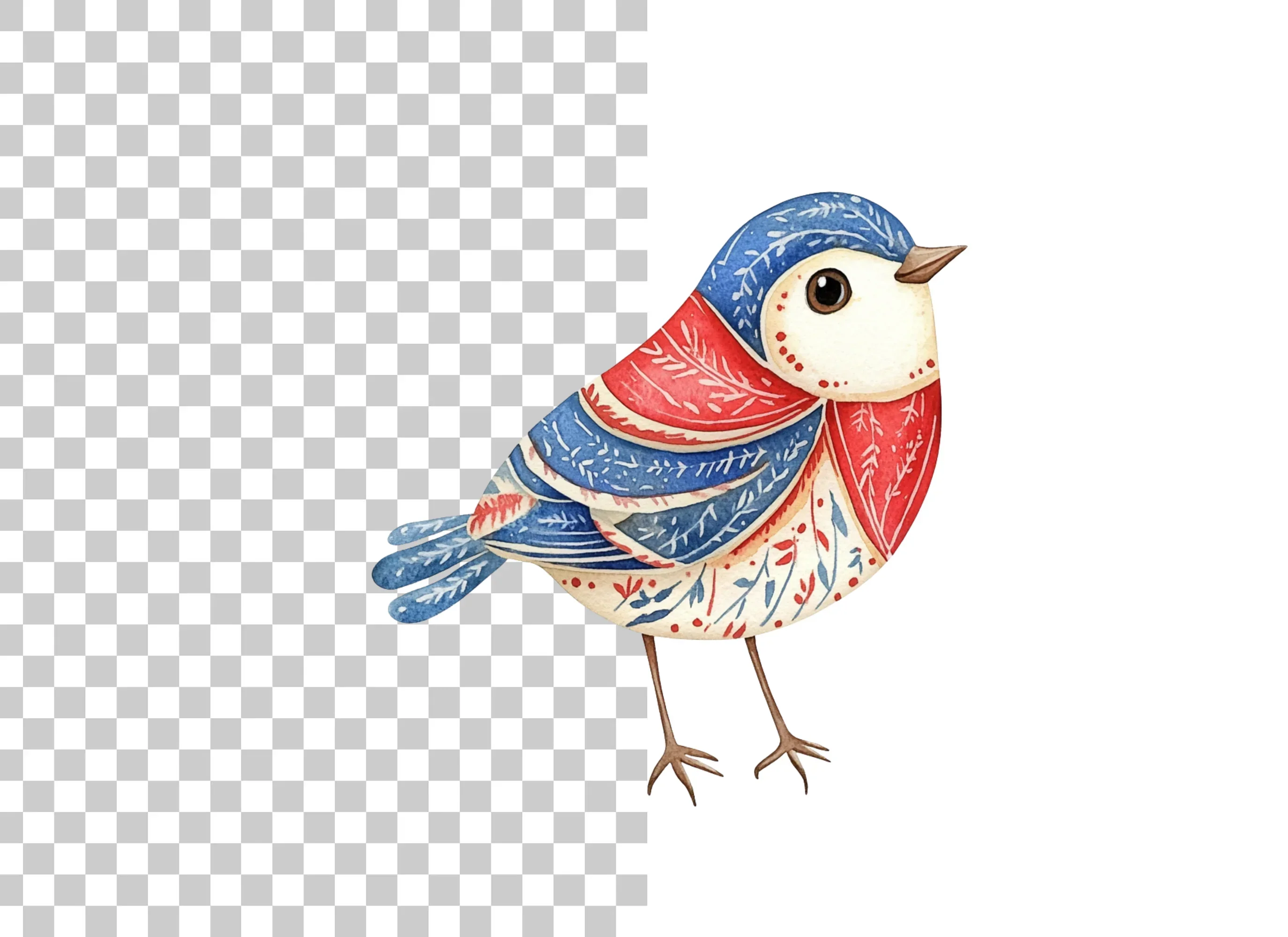Adorable Folk Birds Clipart Bundle - Image 6