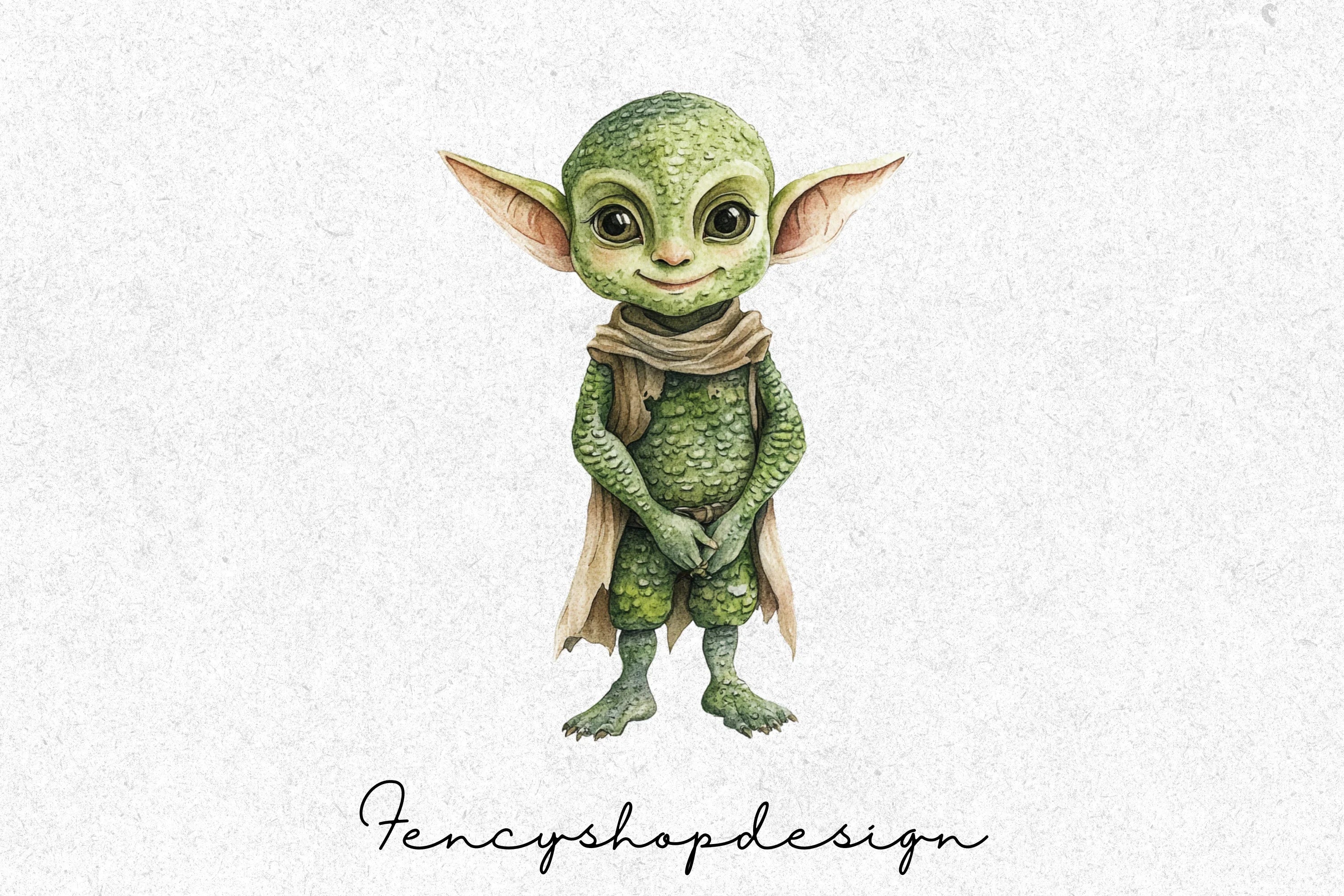 Adorable Green Fantasy Creature Clipart Bundle - Image 2