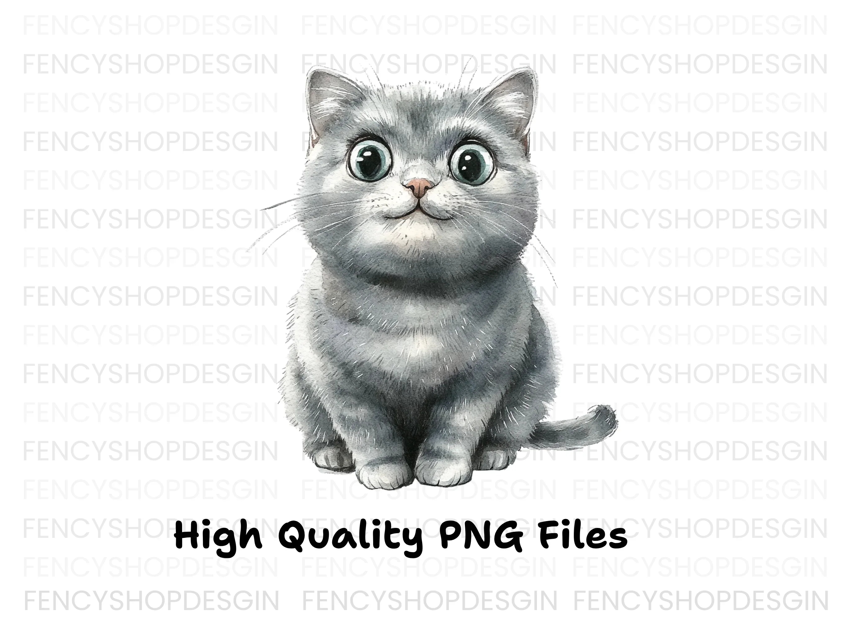 Adorable Grey Kitten Clipart Bundle - Image 2