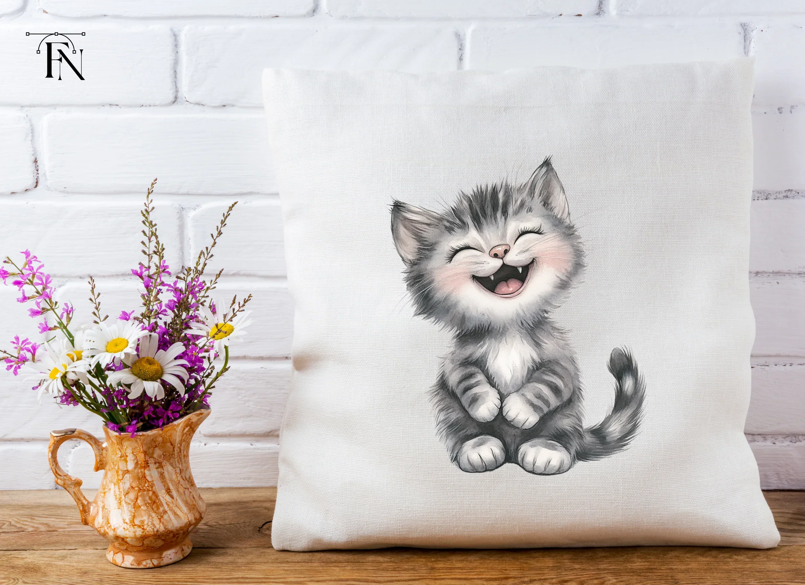 Adorable Grey Kitten Clipart Bundle - Image 5