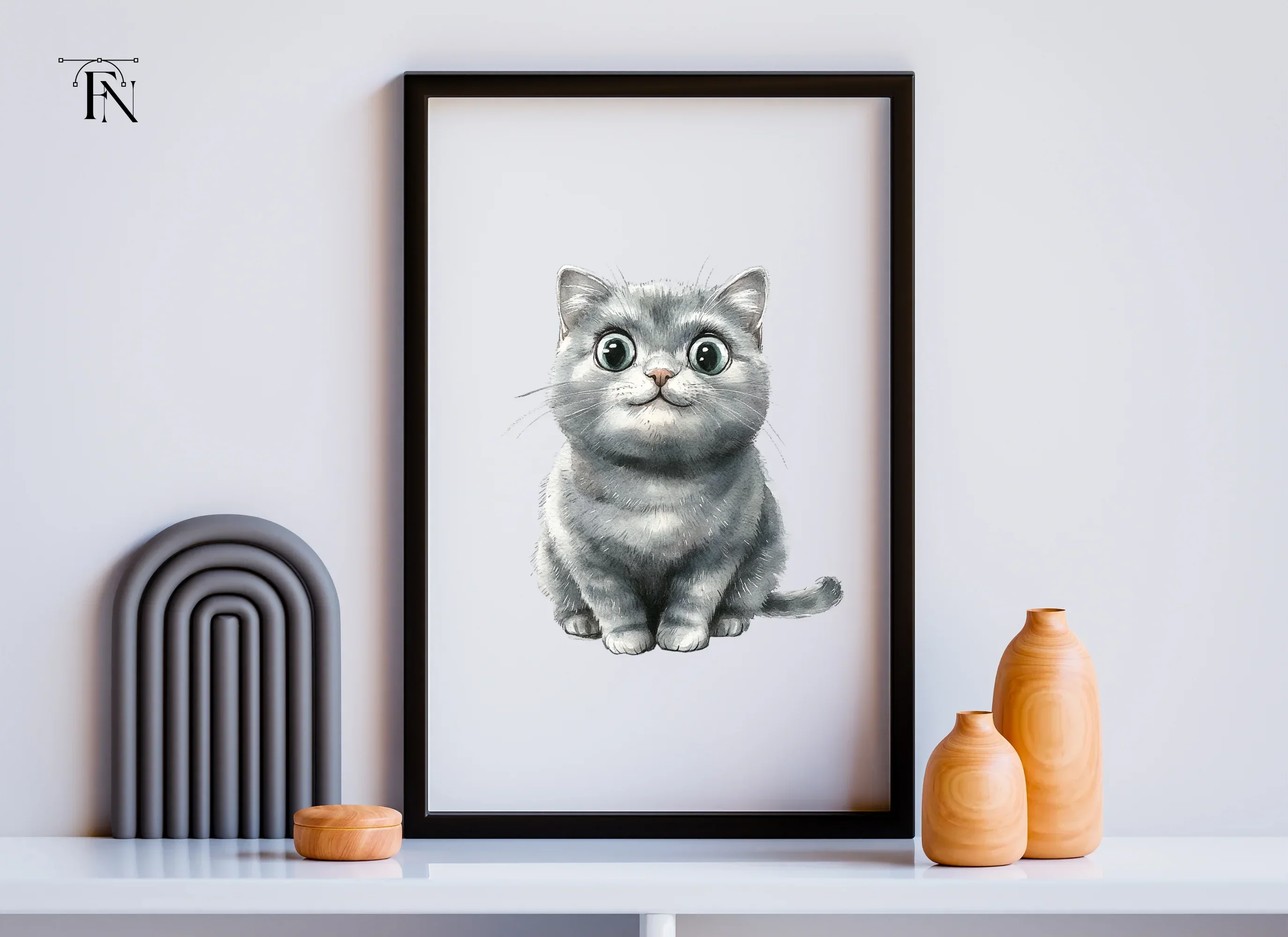 Adorable Grey Kitten Clipart Bundle - Image 6