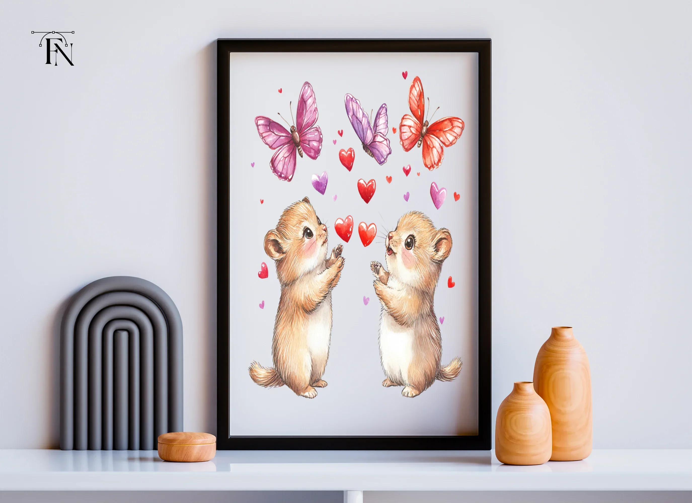 Adorable Hamsters with Butterflies Clipart Bundle - Image 6