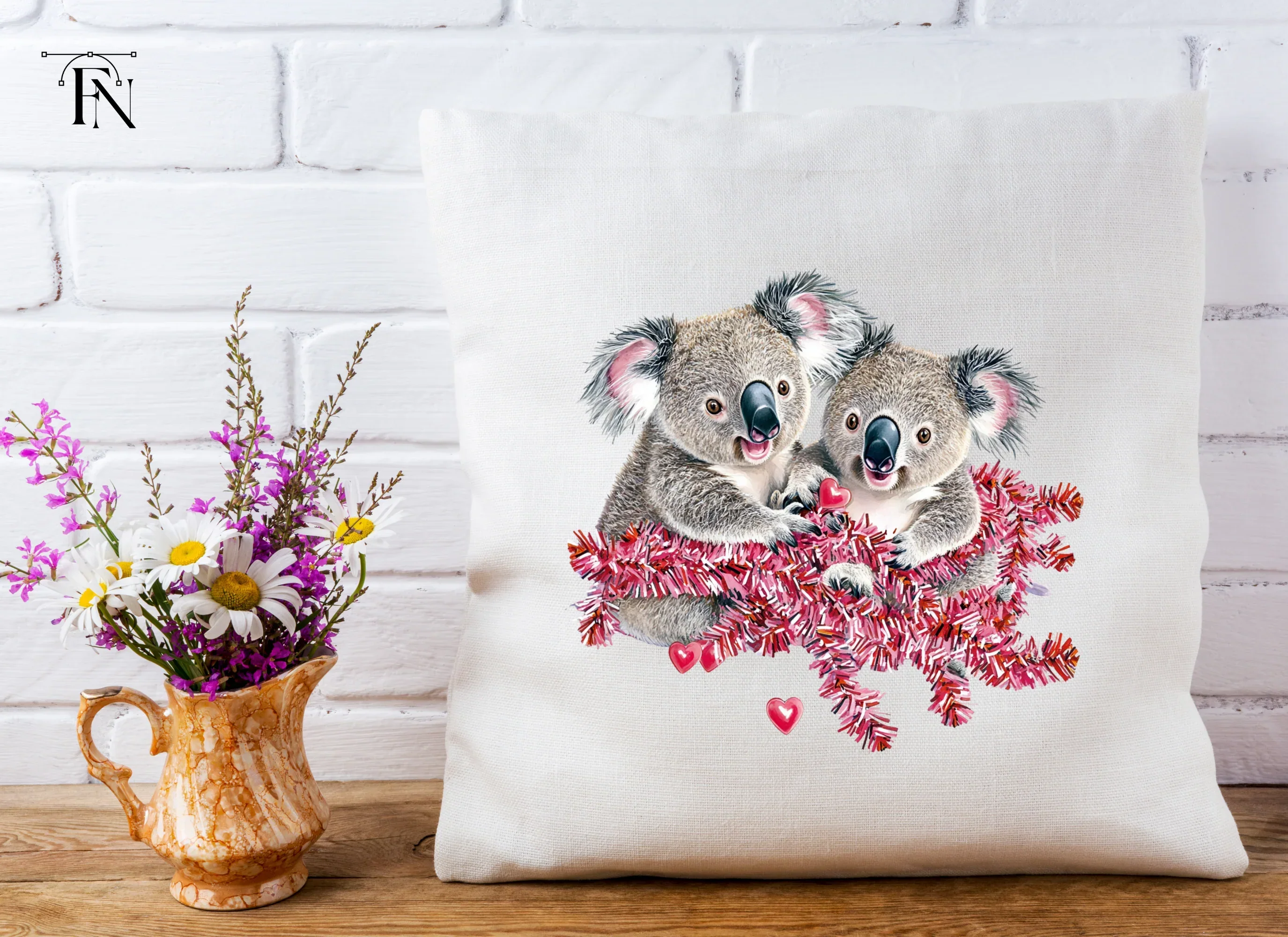 Adorable Koala Couple Valentine Clipart Bundle - Image 5