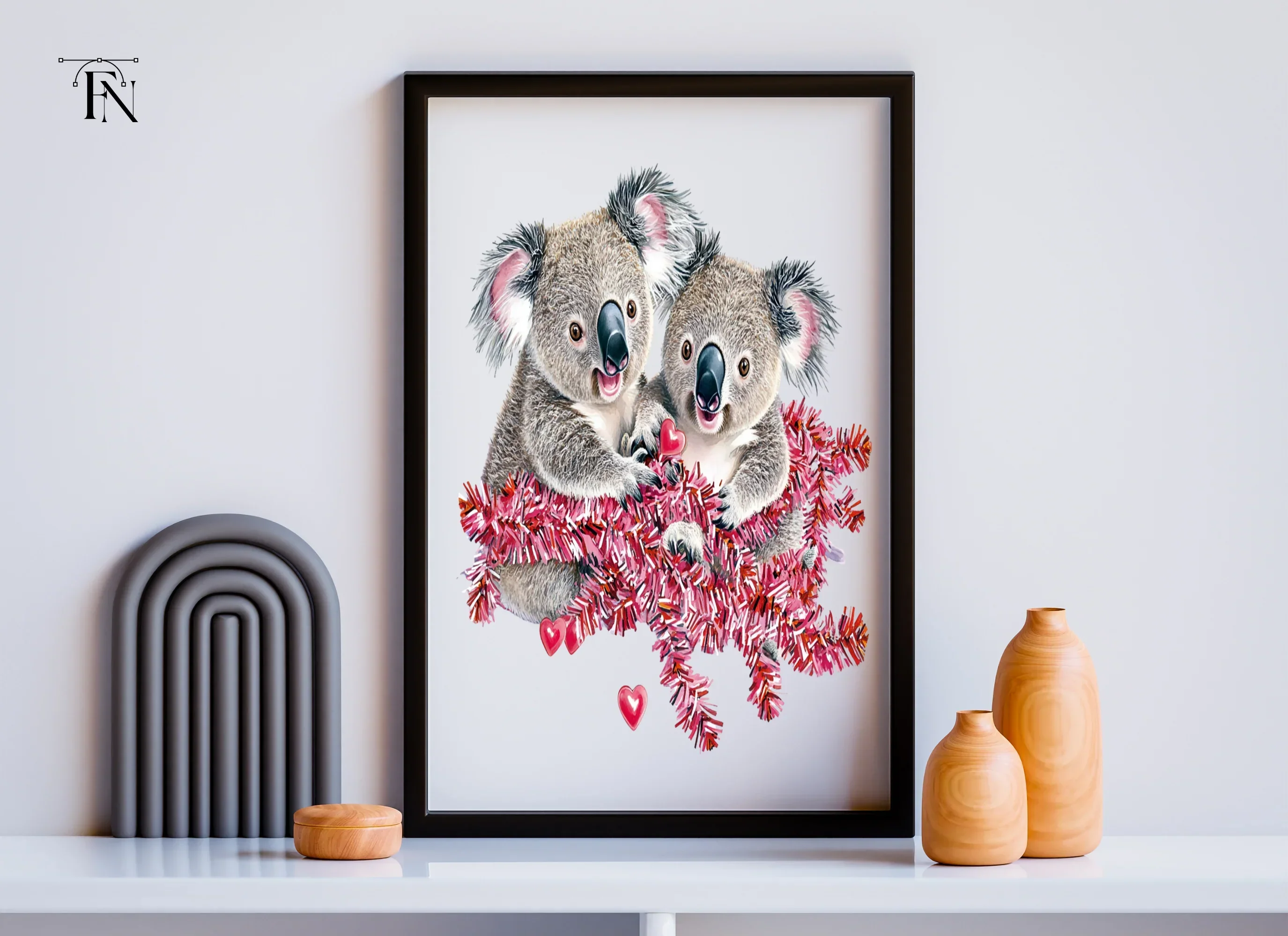 Adorable Koala Couple Valentine Clipart Bundle - Image 6