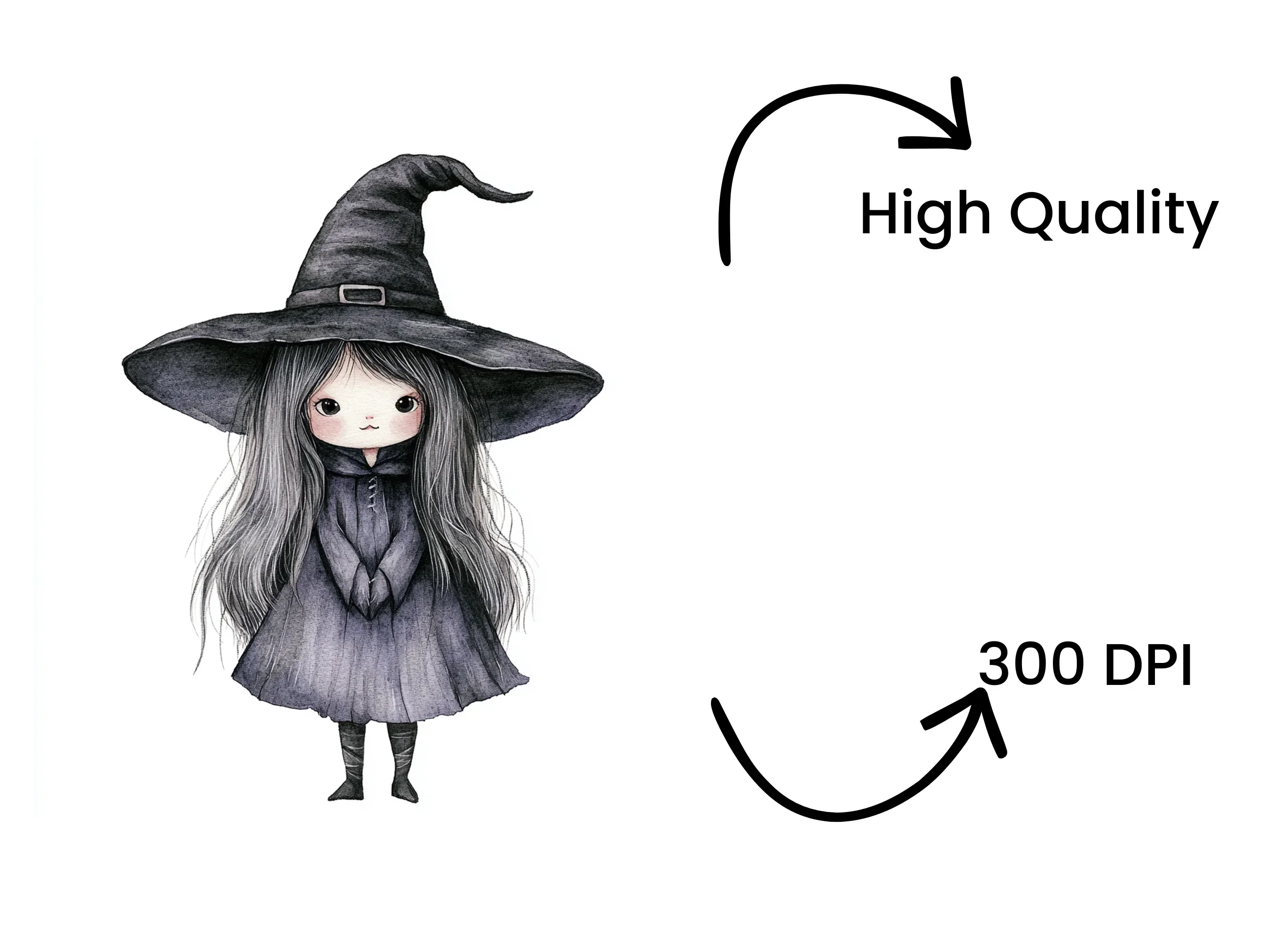 Adorable Little Witch Clipart Bundle - Image 4
