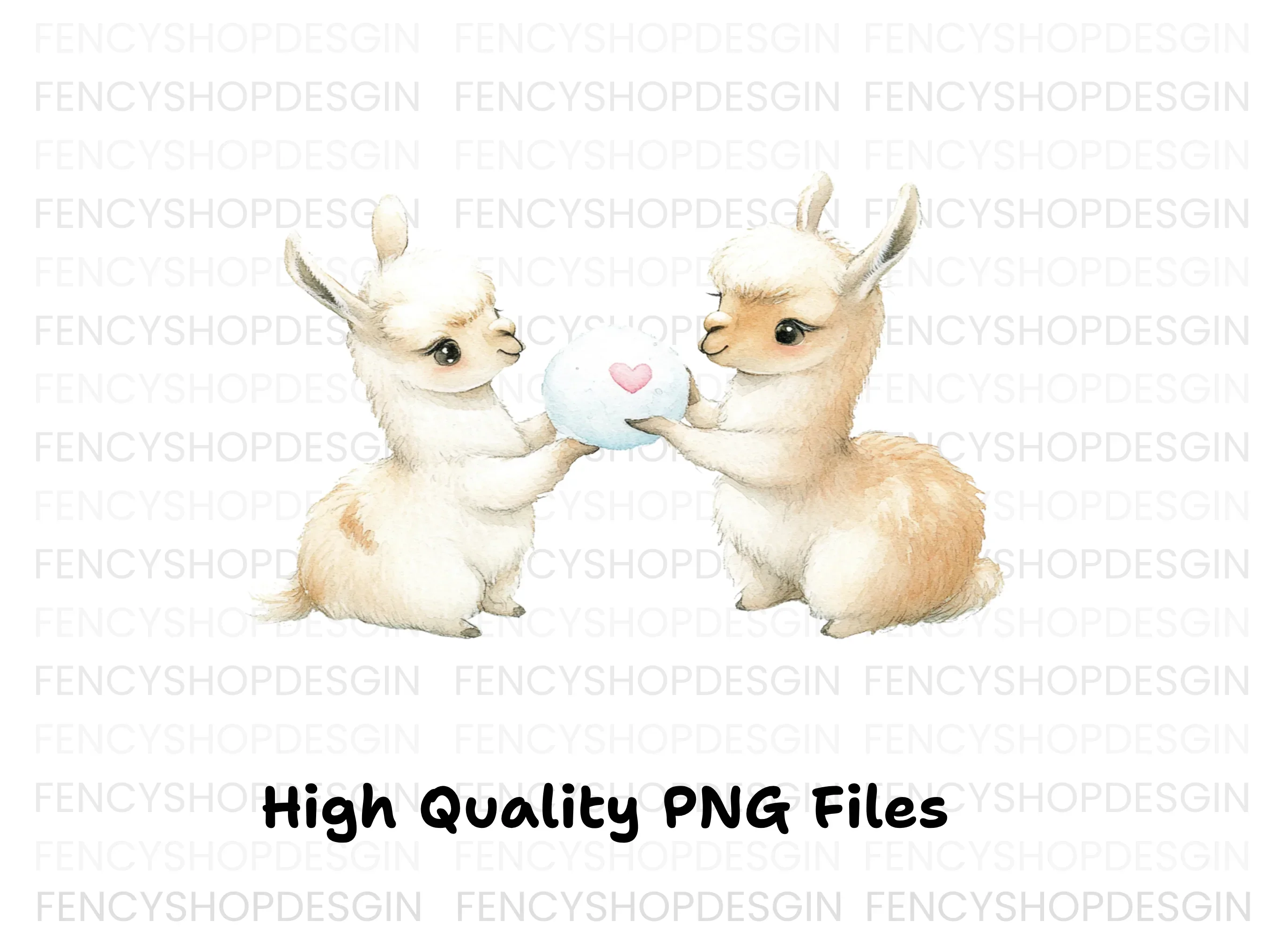 Adorable Llama Snowball Fight Clipart Bundle - Image 3