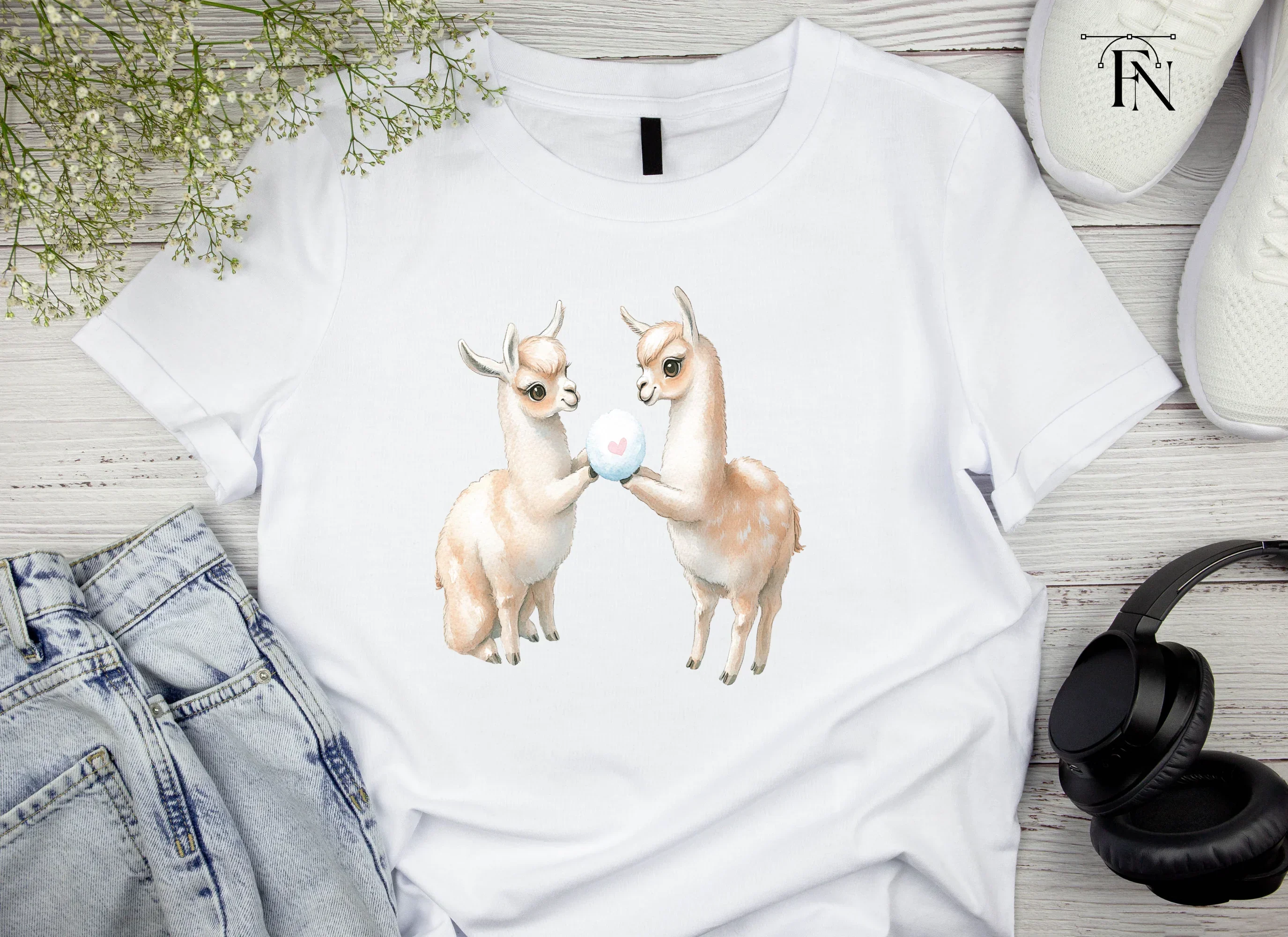 Adorable Llama Snowball Fight Clipart Bundle - Image 4