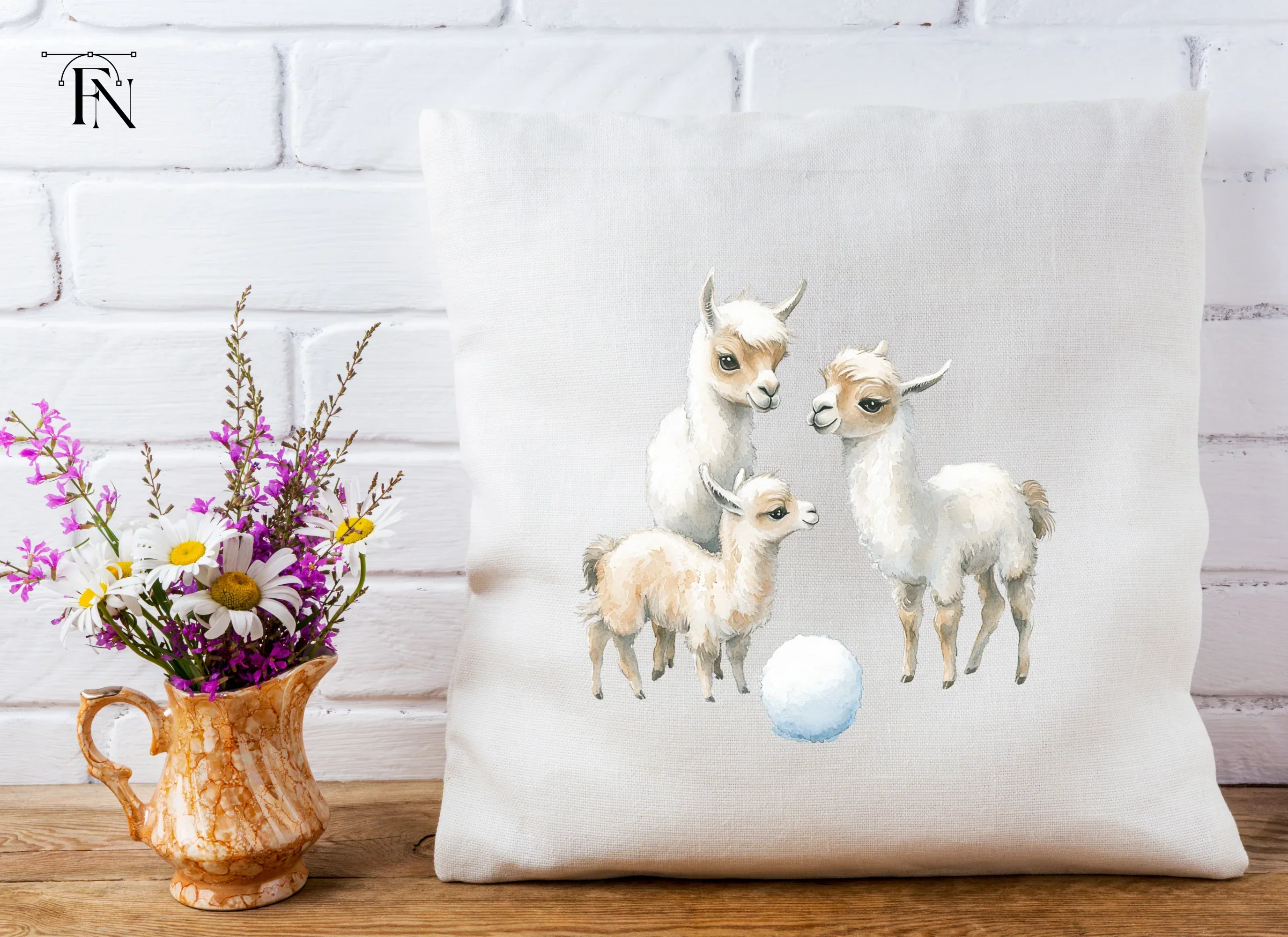 Adorable Llama Snowball Fight Clipart Bundle - Image 5