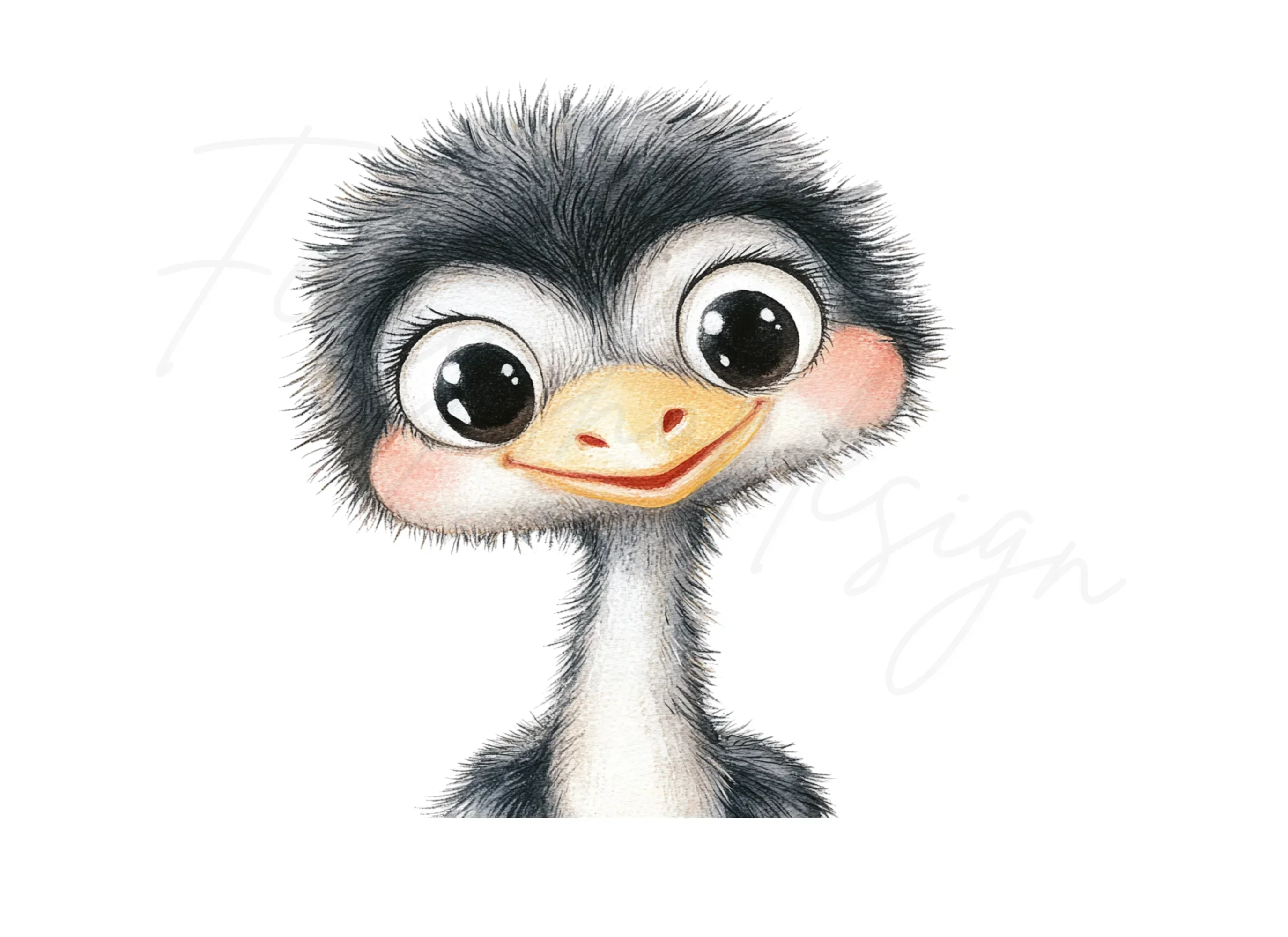 Adorable Ostrich Chick Clipart Bundle - Image 2