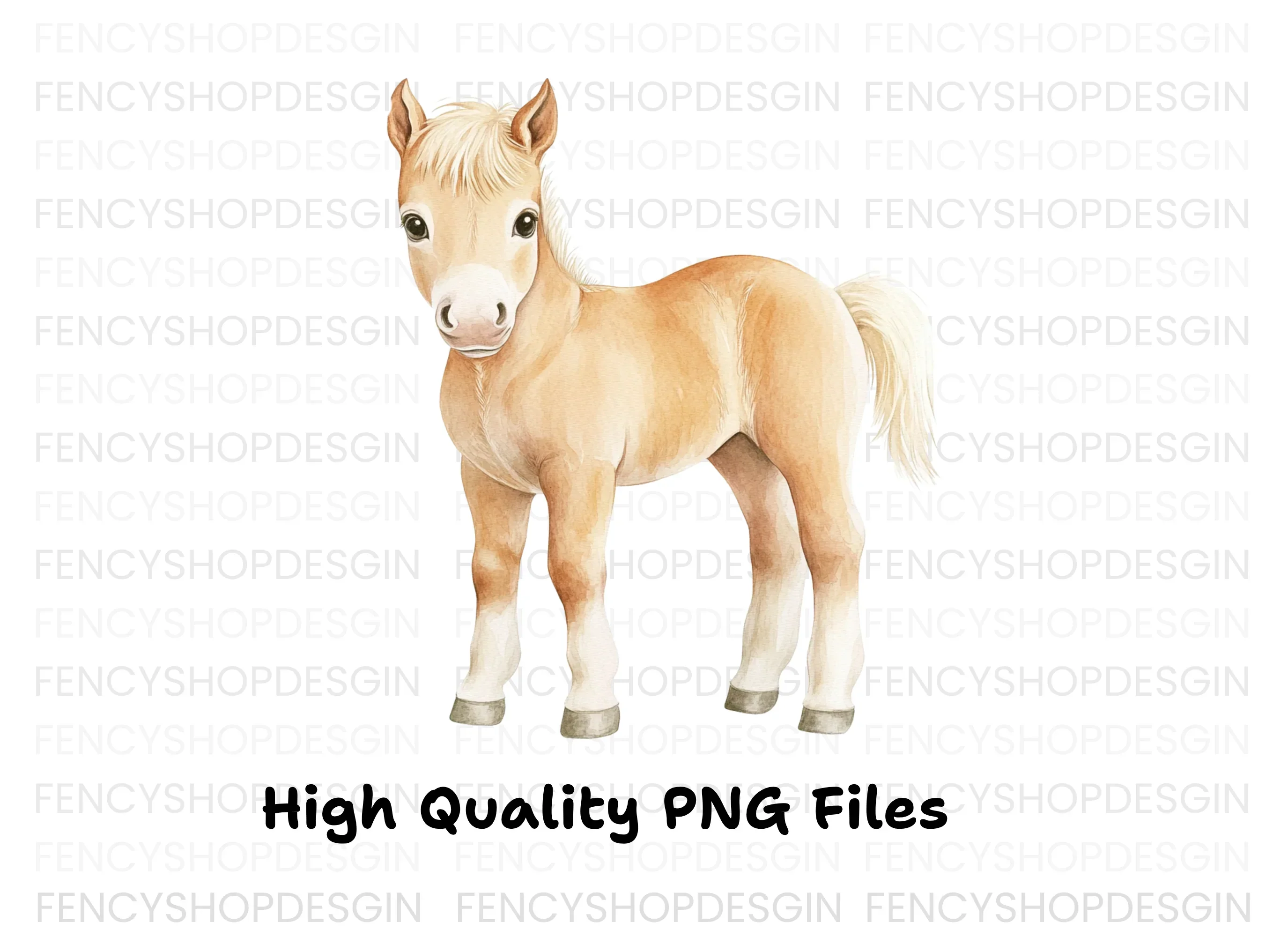 Adorable Palomino Foal Clipart Bundle - Image 2