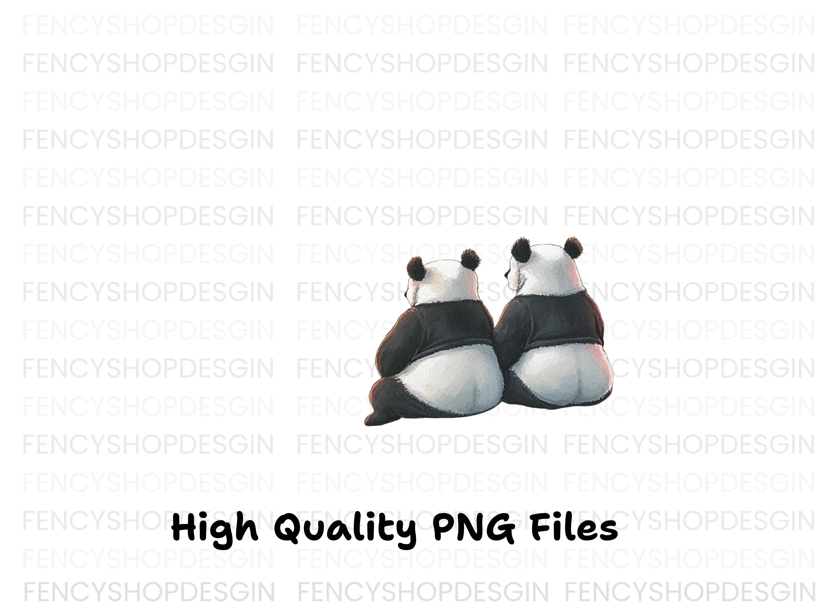 Adorable Pandas Looking Away Clipart Bundle - Image 2