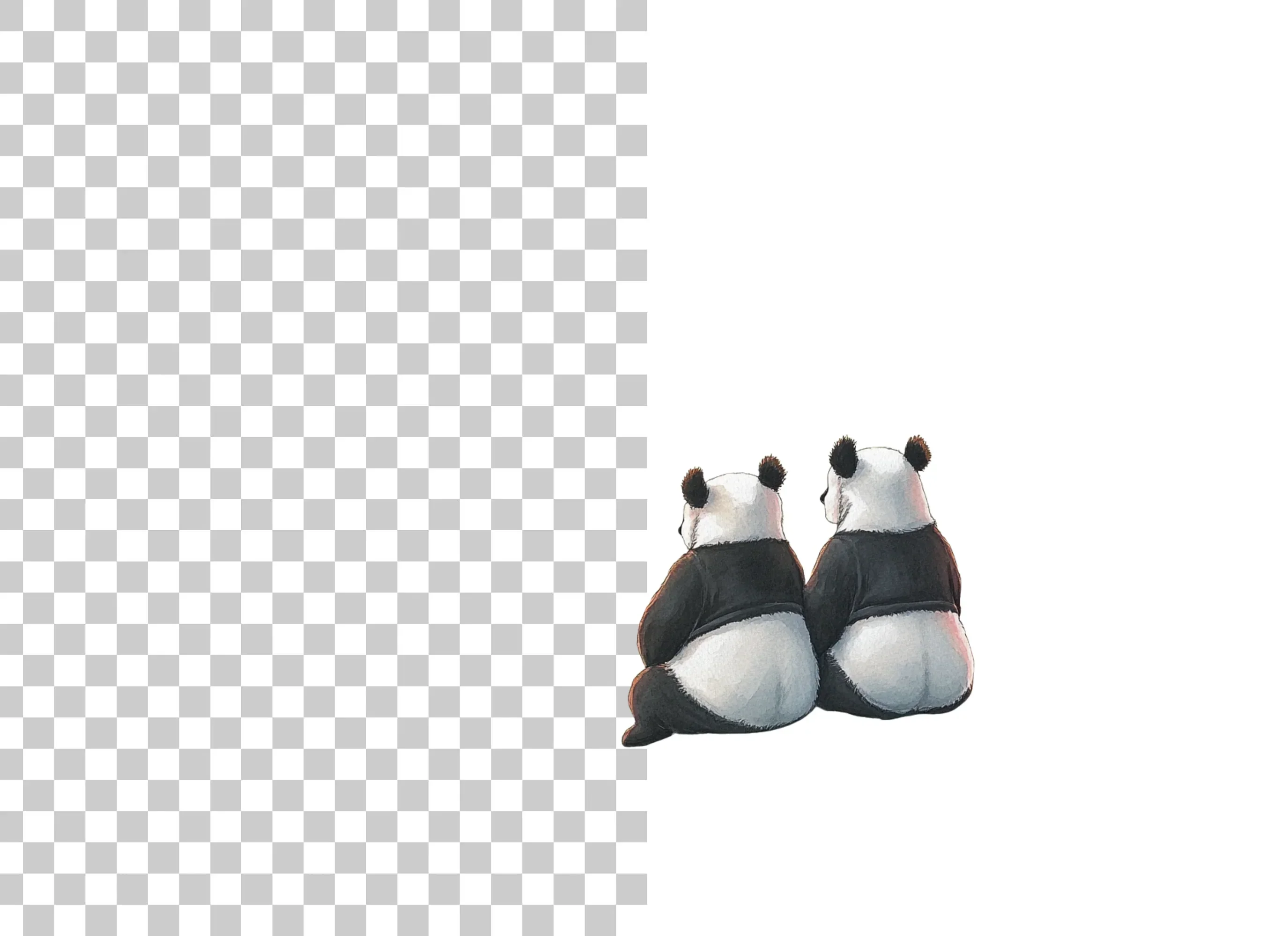Adorable Pandas Looking Away Clipart Bundle - Image 6