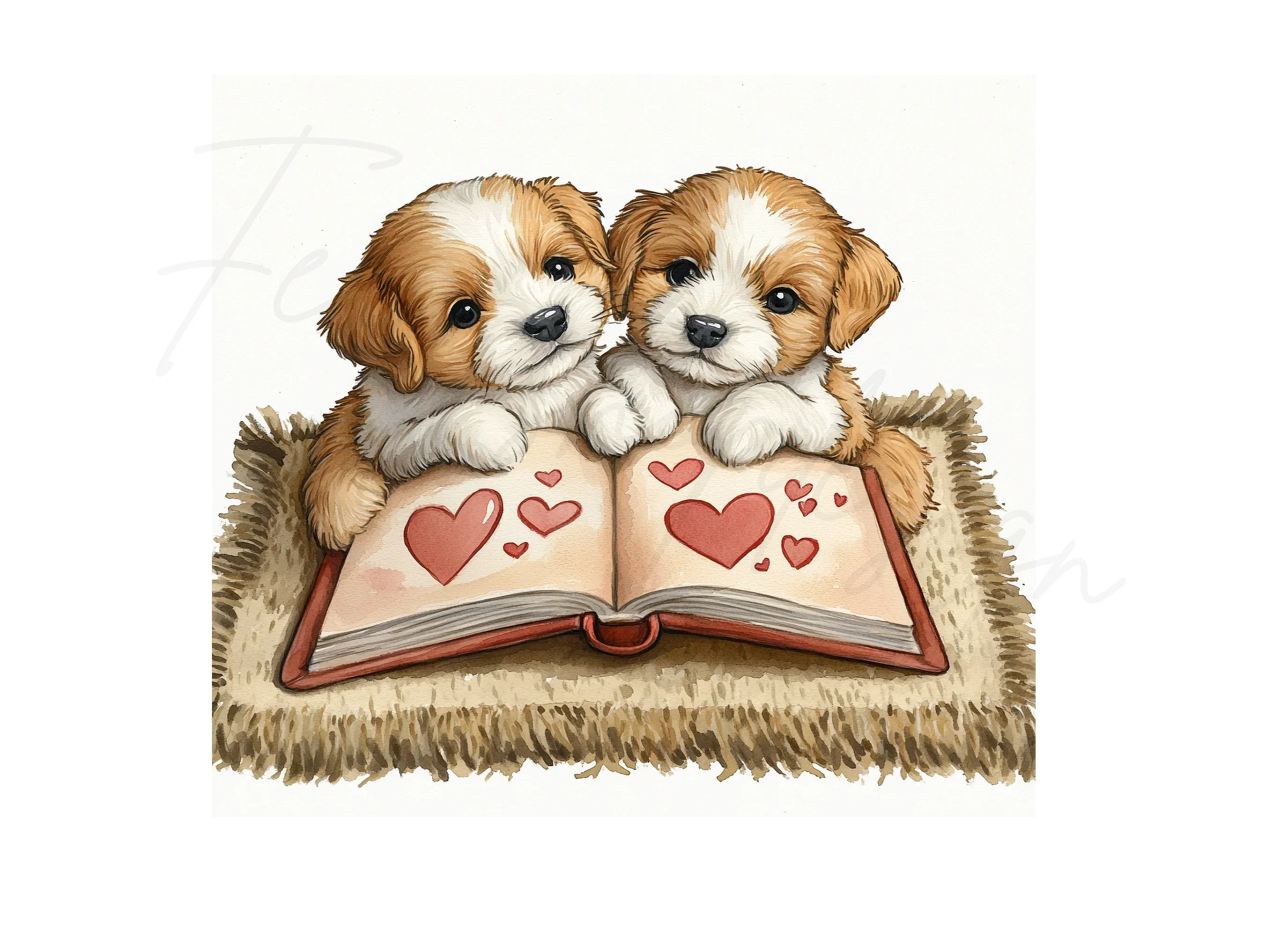 Adorable Puppy Love Clipart Bundle - Image 3