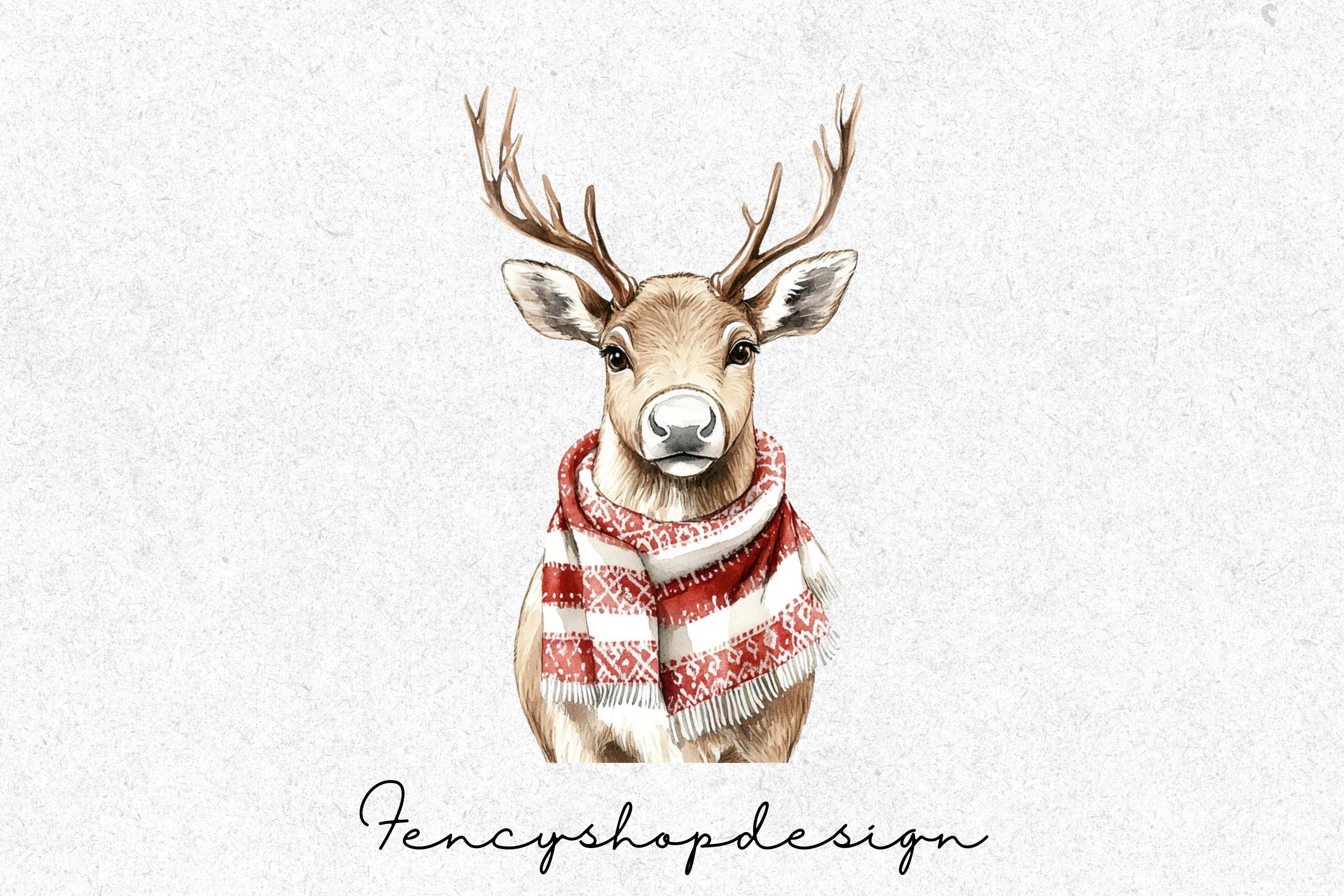 Adorable Reindeer Christmas Clipart Bundle - Image 7