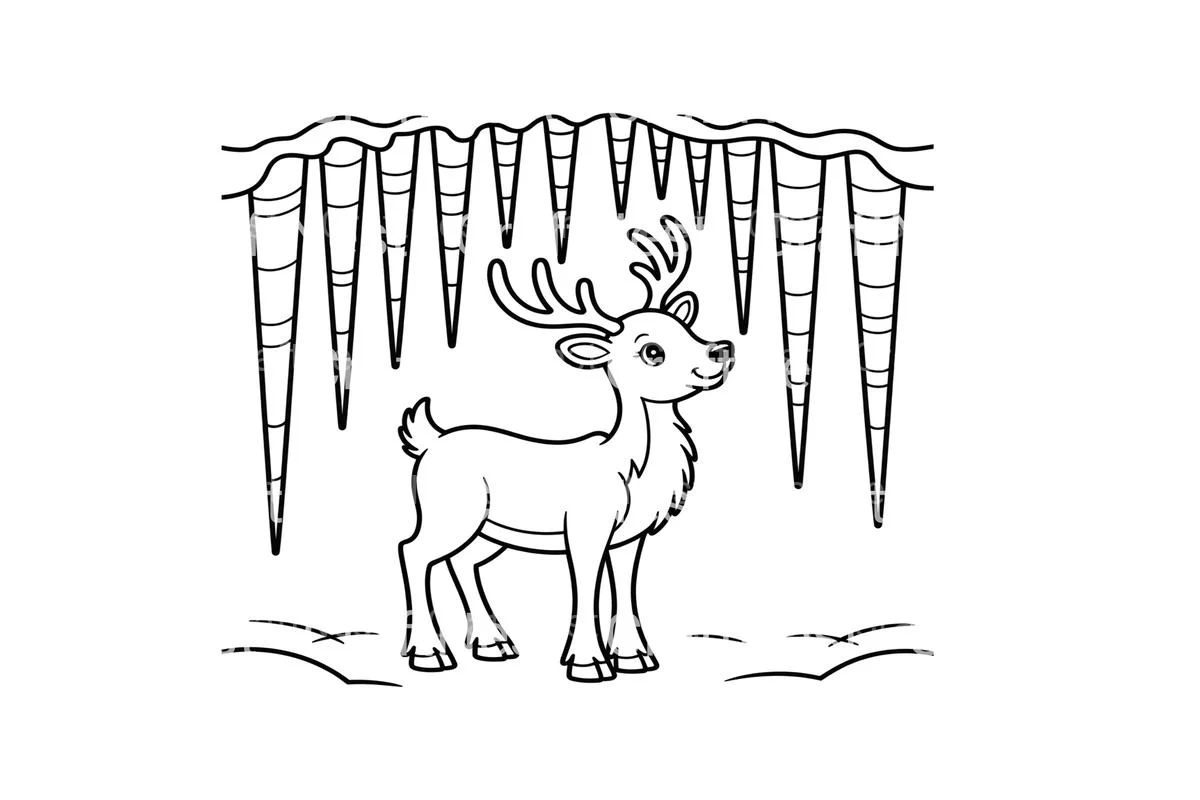 Adorable Reindeer Winter Coloring Books - Image 2