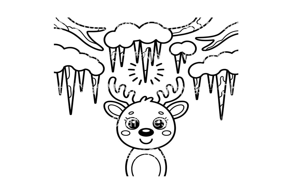 Adorable Reindeer Winter Coloring Books - Image 3
