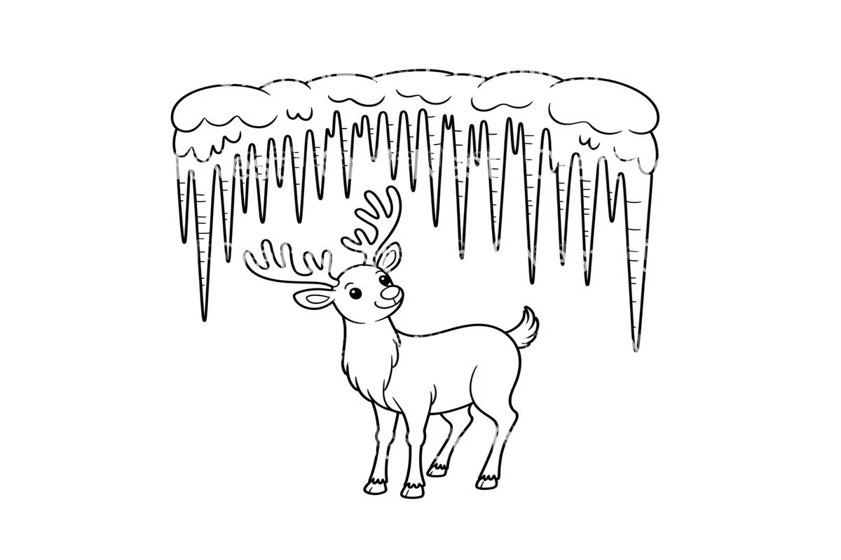 Adorable Reindeer Winter Coloring Books - Image 4