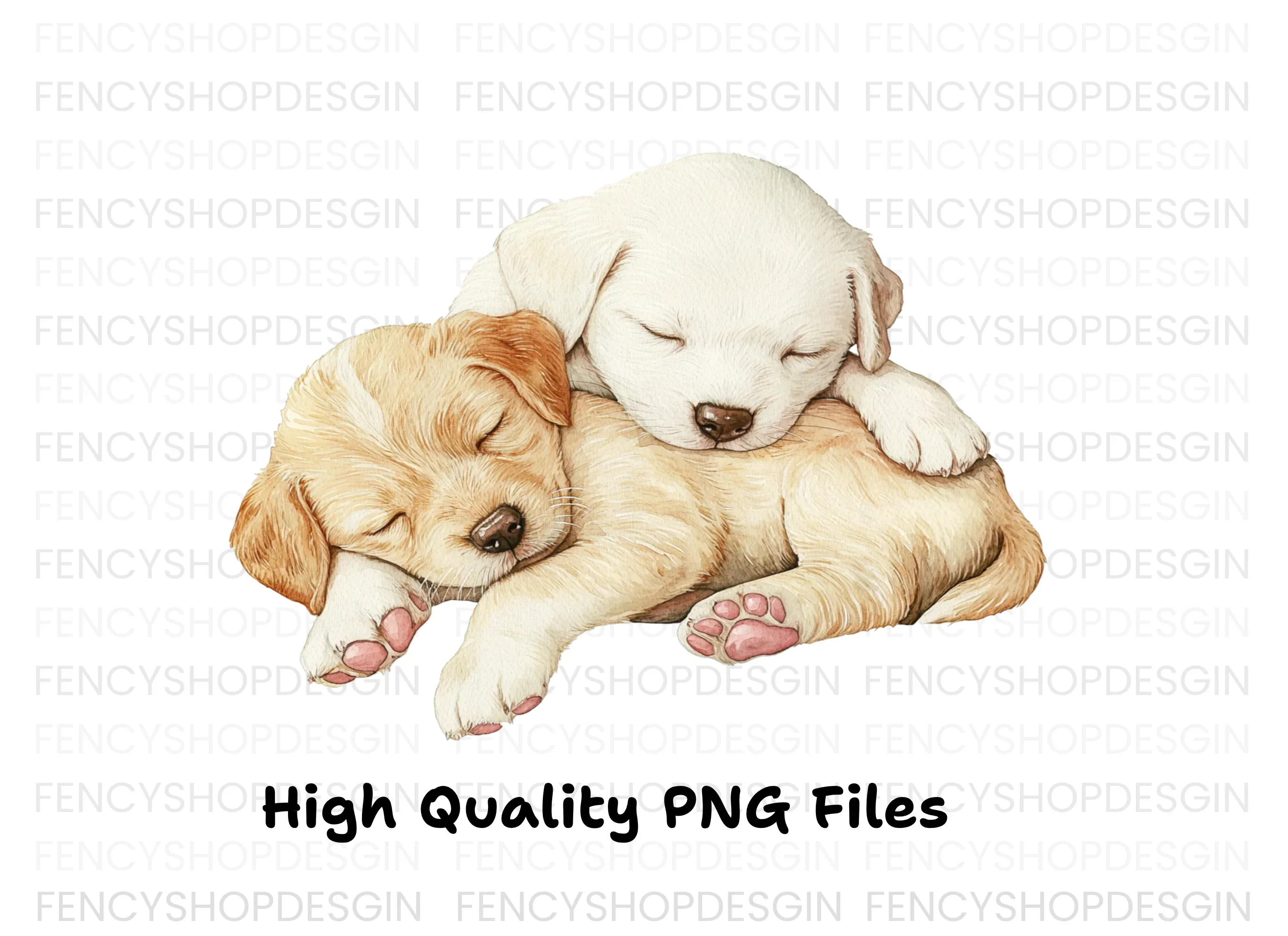 Adorable Sleeping Puppies Clipart Bundle - Image 3