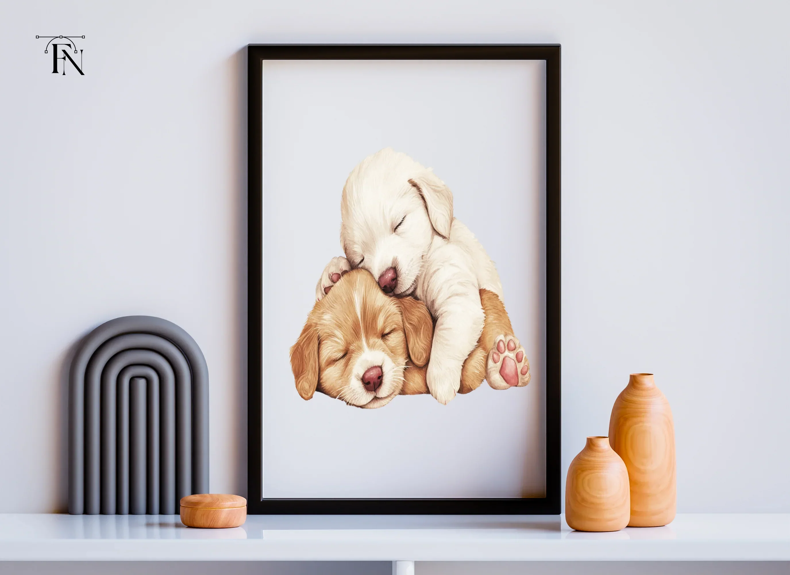 Adorable Sleeping Puppies Clipart Bundle - Image 6