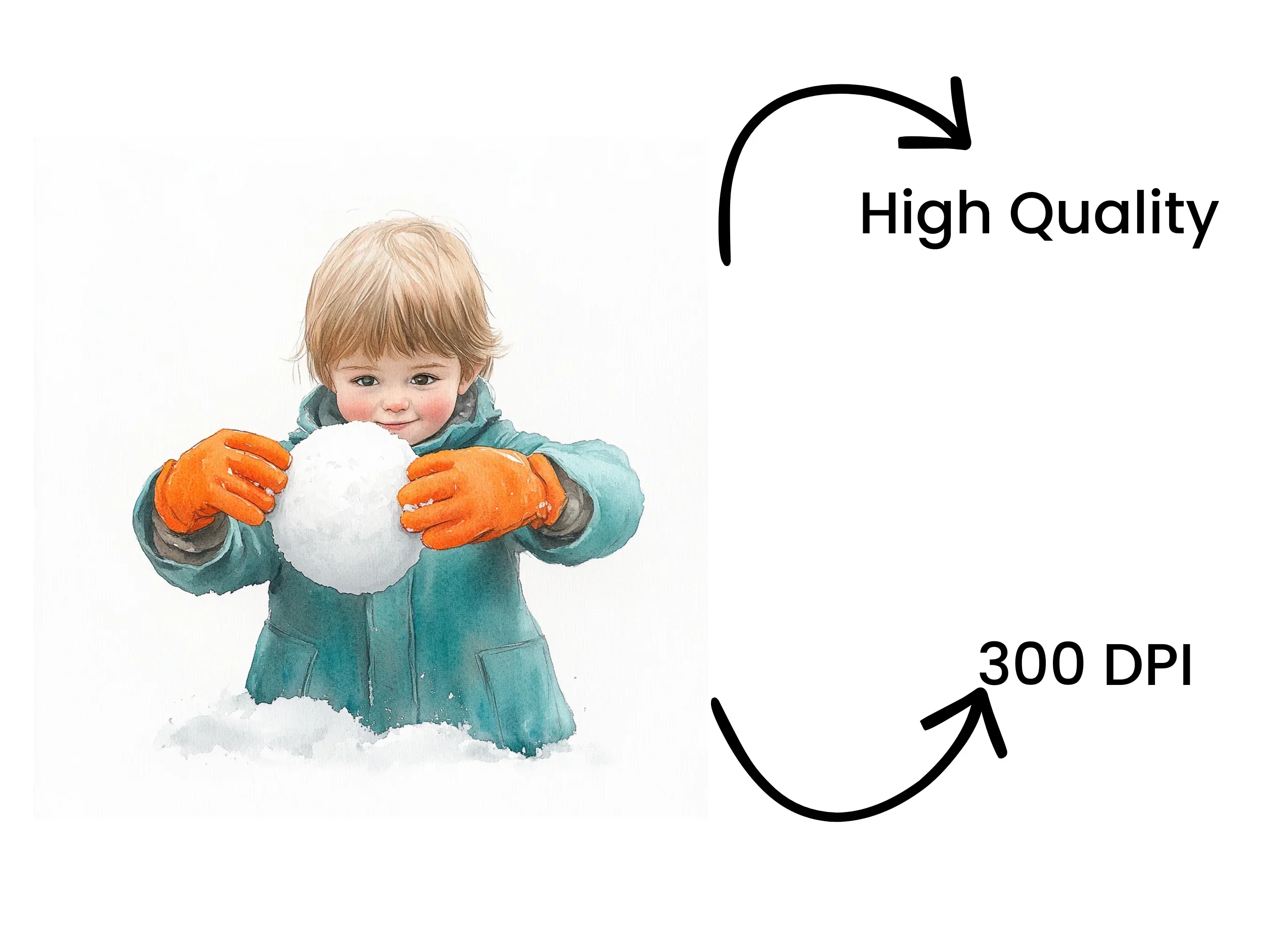Adorable Toddlers Making Snowballs Clipart Bundle - Image 4