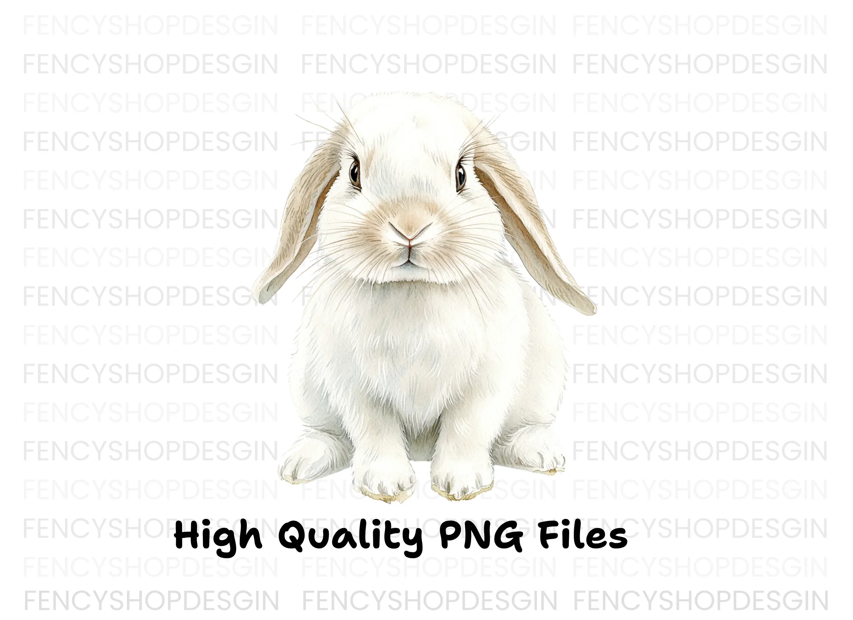 Adorable White Lop Eared Bunny Clipart Bundle - Image 2