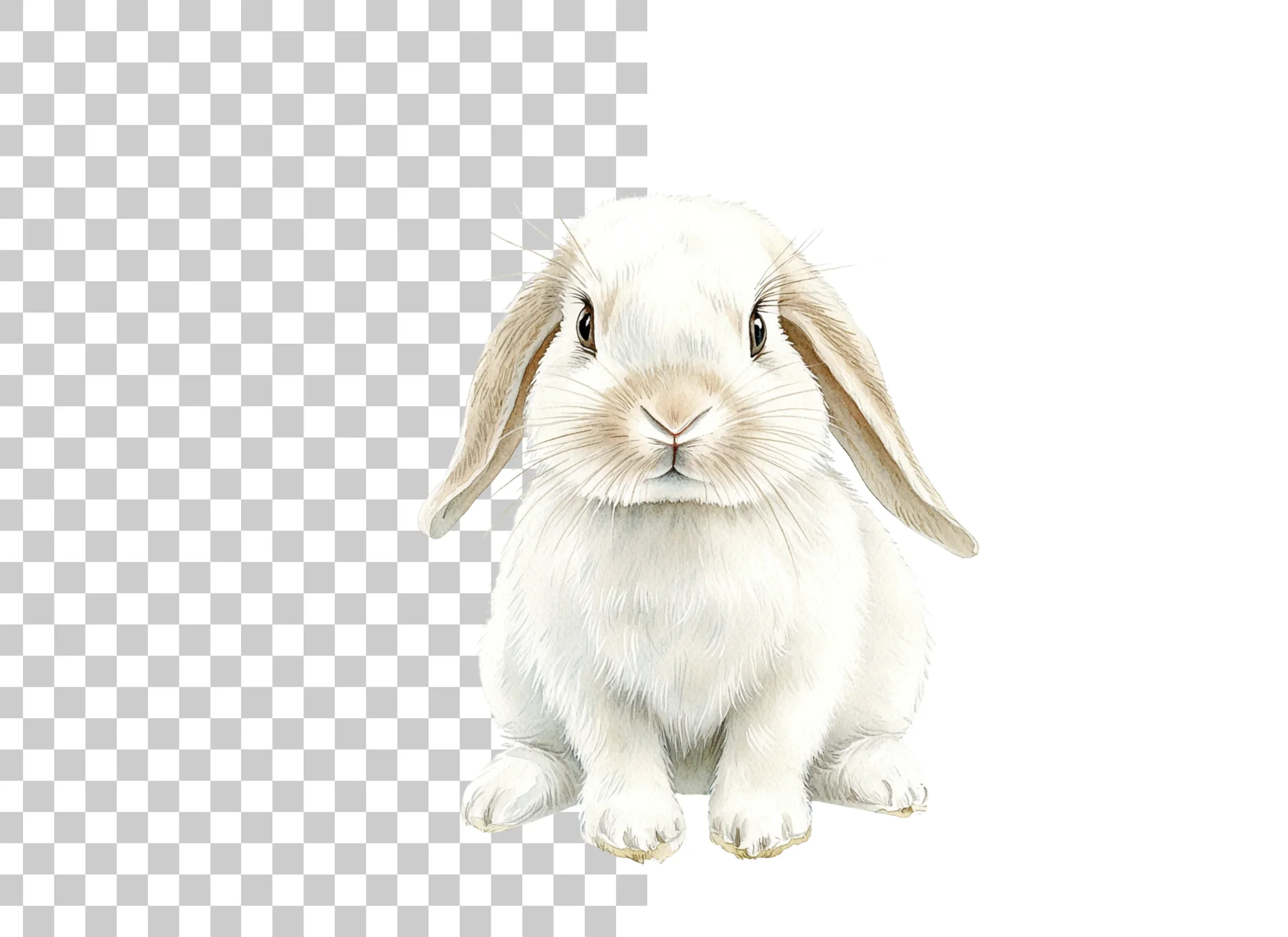 Adorable White Lop Eared Bunny Clipart Bundle - Image 6