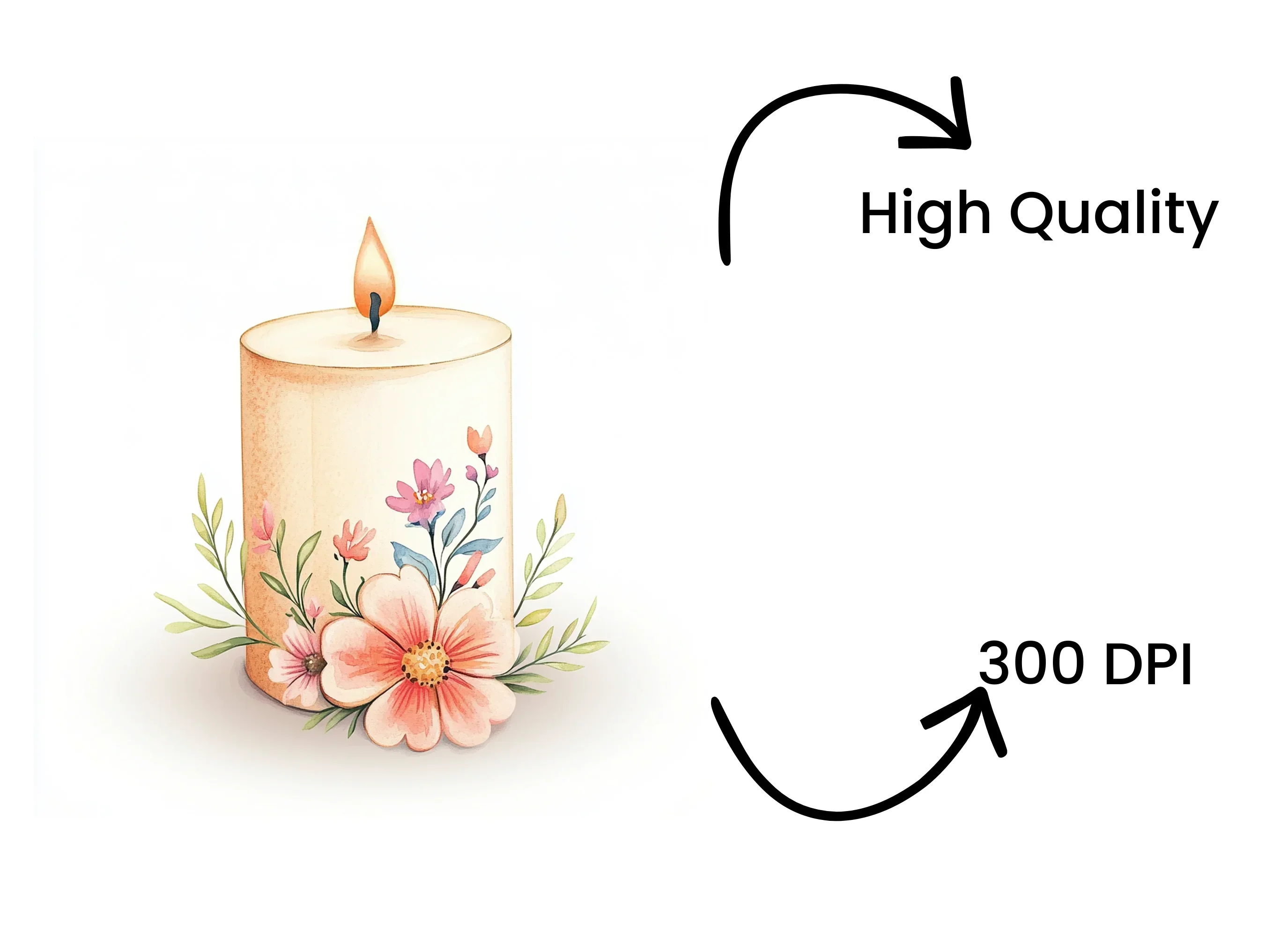 Aesthetic Floral Scented Candles Clipart Bundle - Image 4