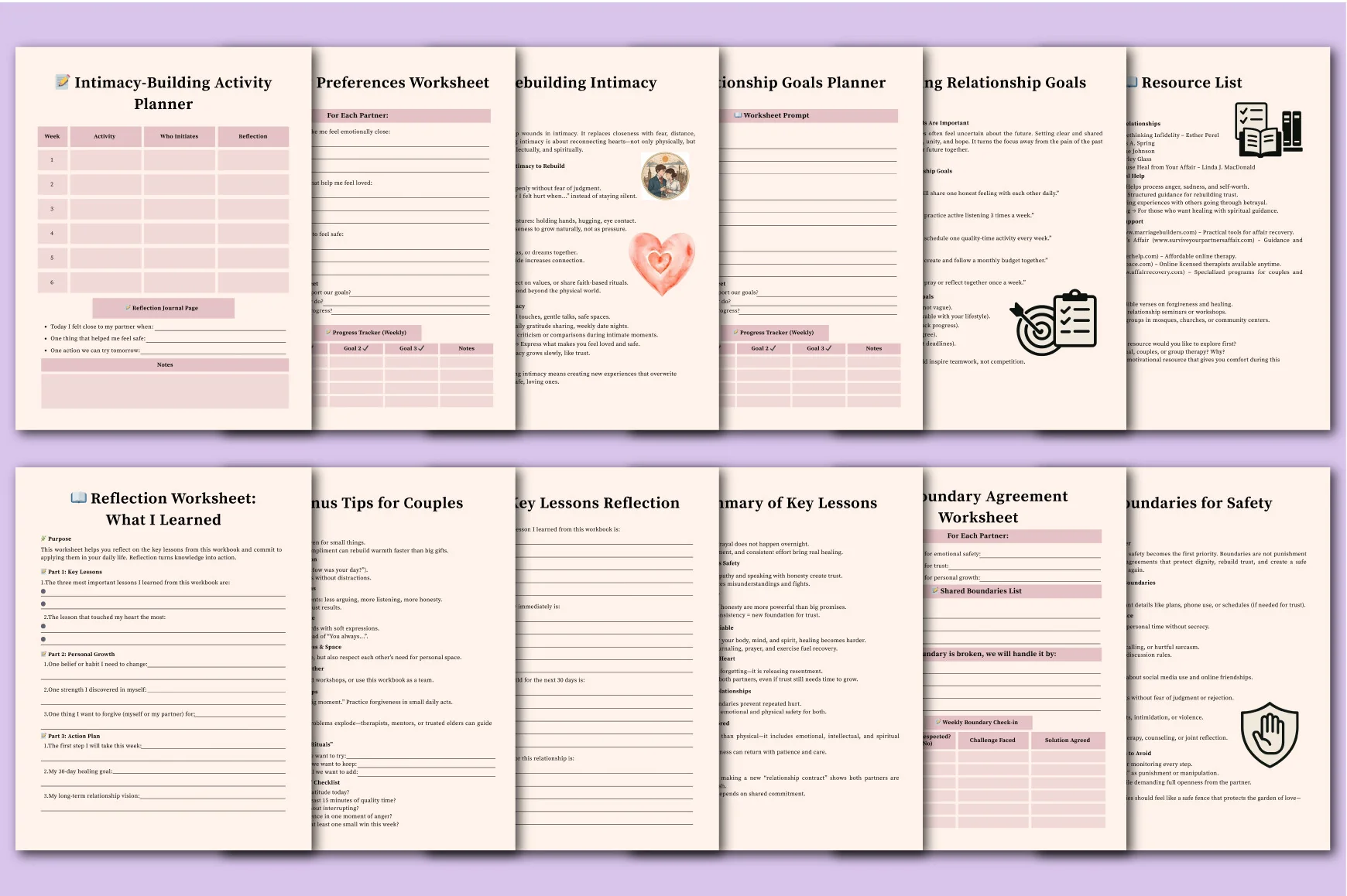 Affair Recovery Worksheets Planner - Image 4