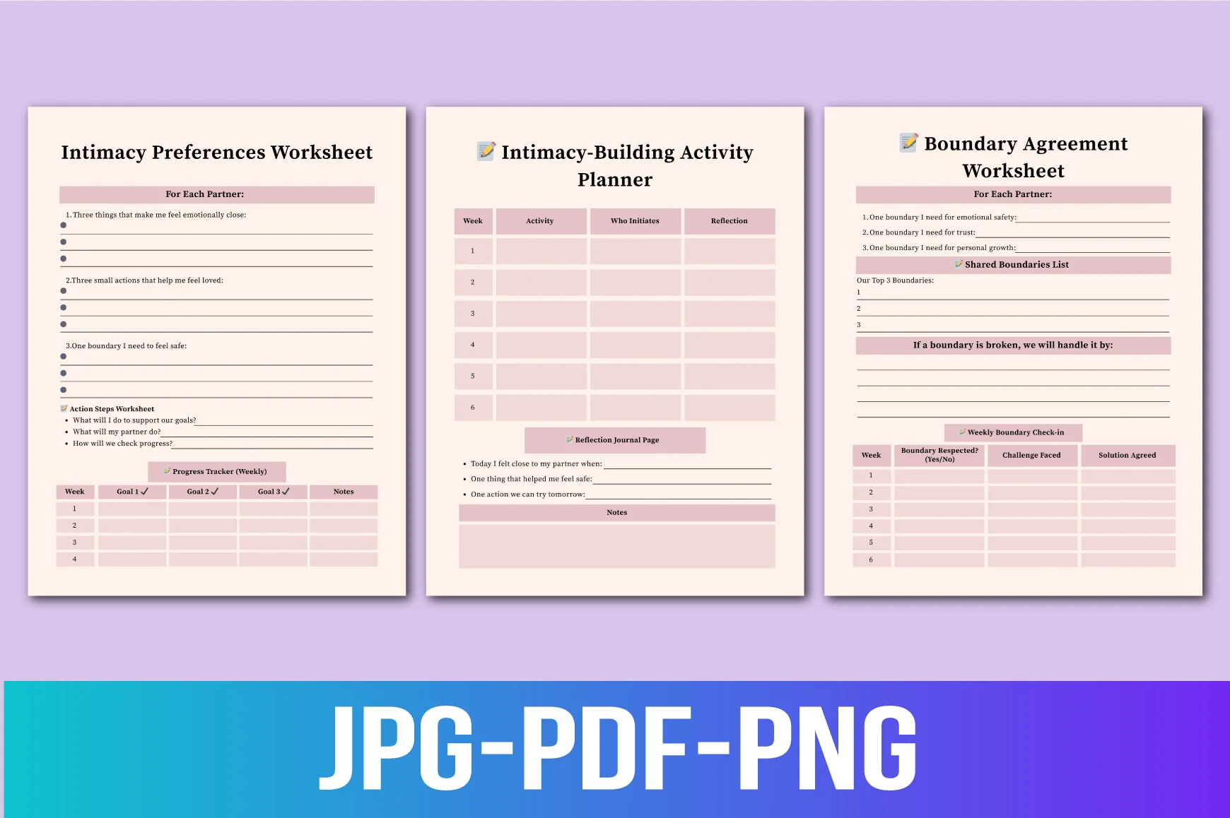 Affair Recovery Worksheets Planner - Image 7