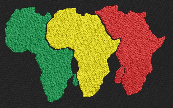 African Continent Pan African Map Embroidery Design