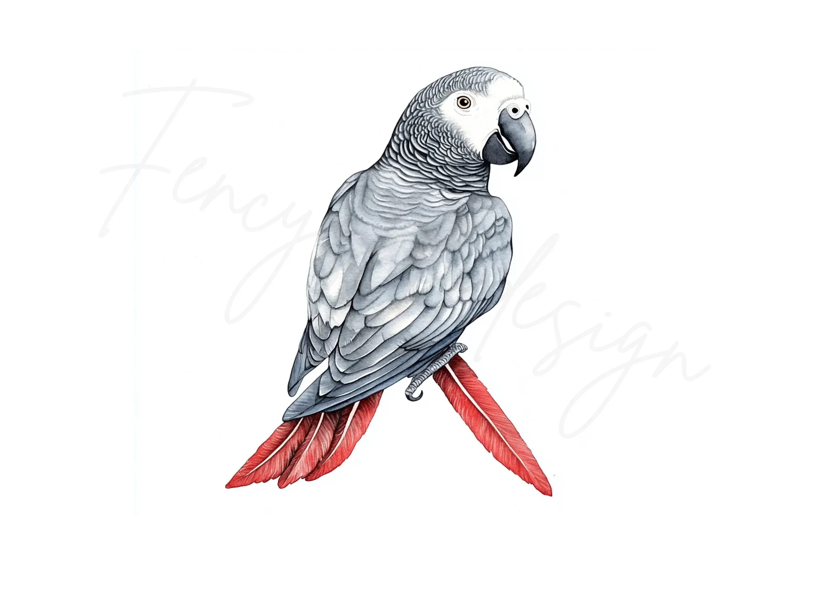 African Grey Parrot Clipart Bundle - Image 2