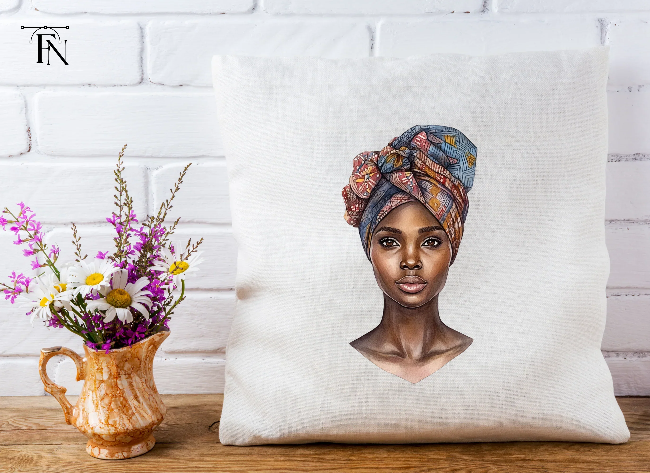 African Woman Headwrap Clipart Bundle - Image 5