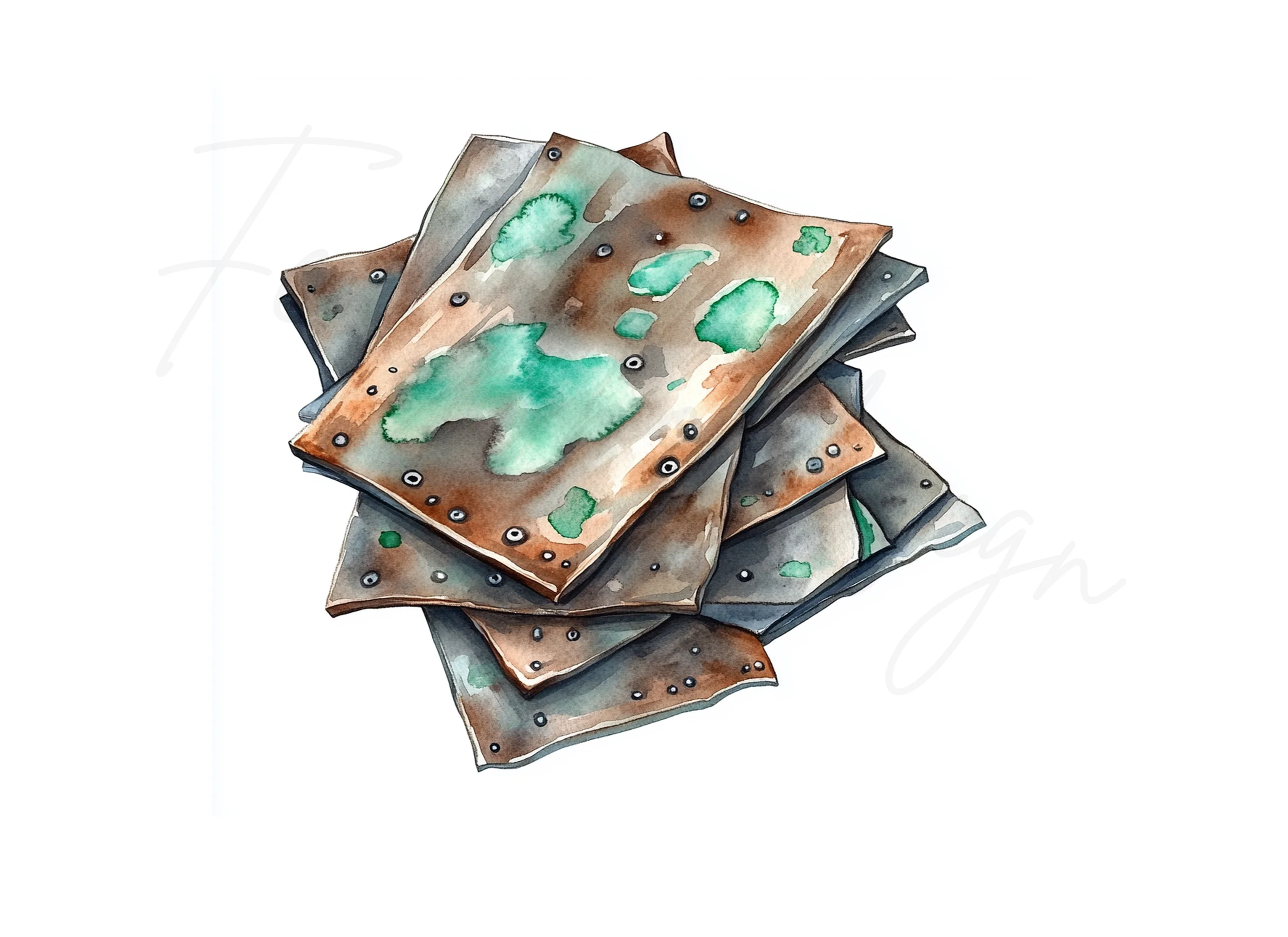 Aged Copper Patina Clipart Bundle - Image 3
