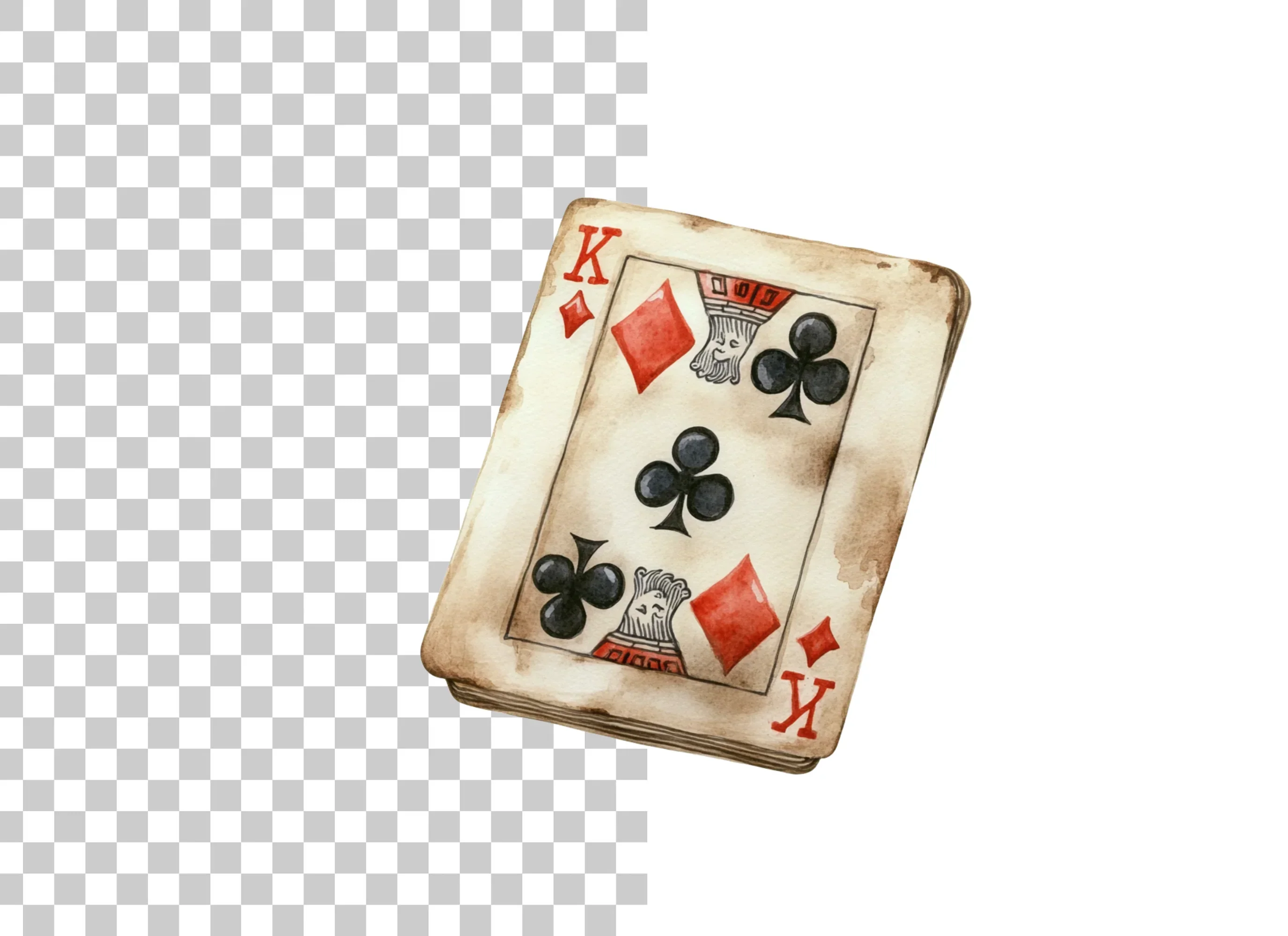 Aged King Playing Card Clipart Bundle - Image 2