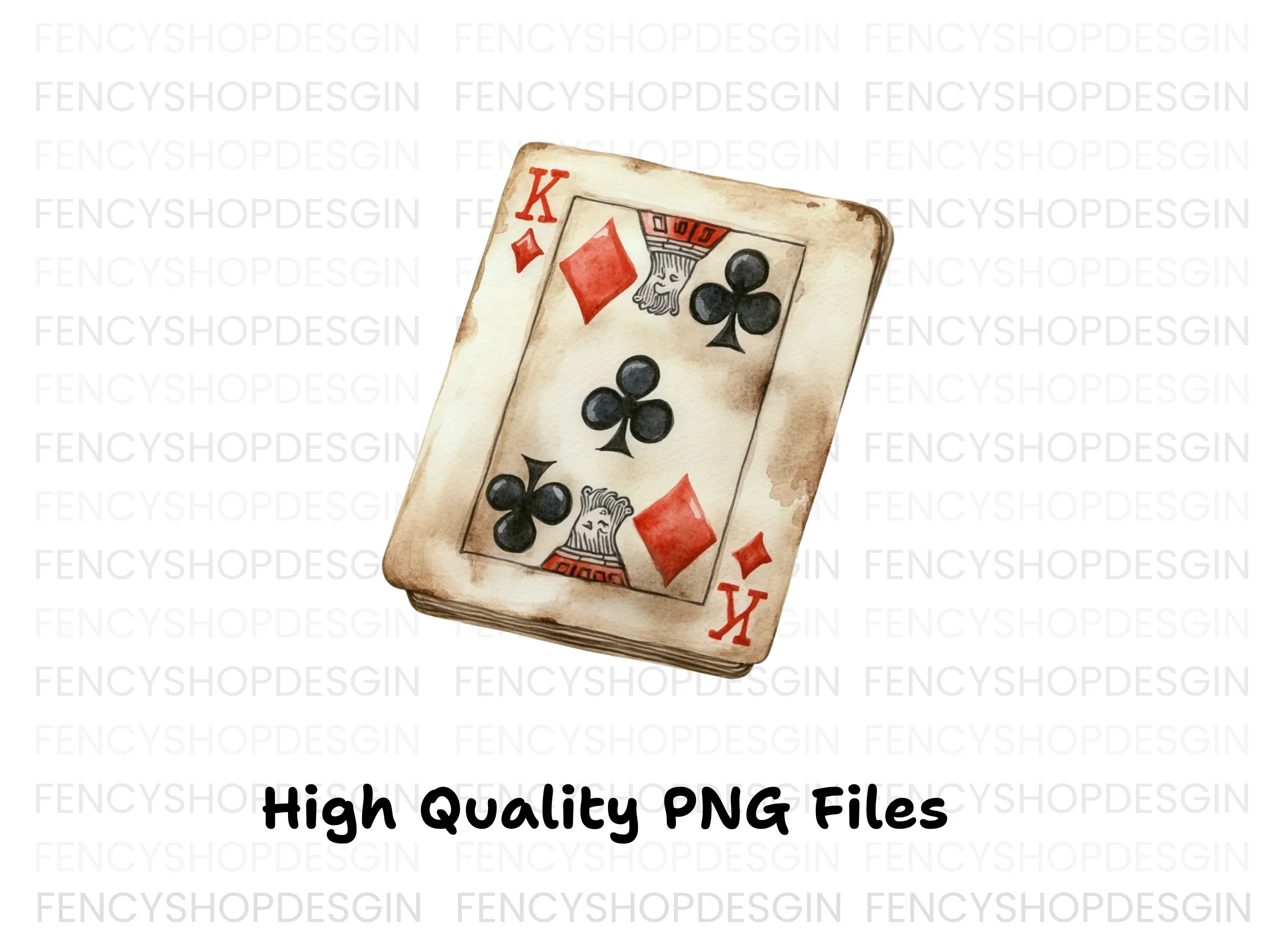 Aged King Playing Card Clipart Bundle - Image 3