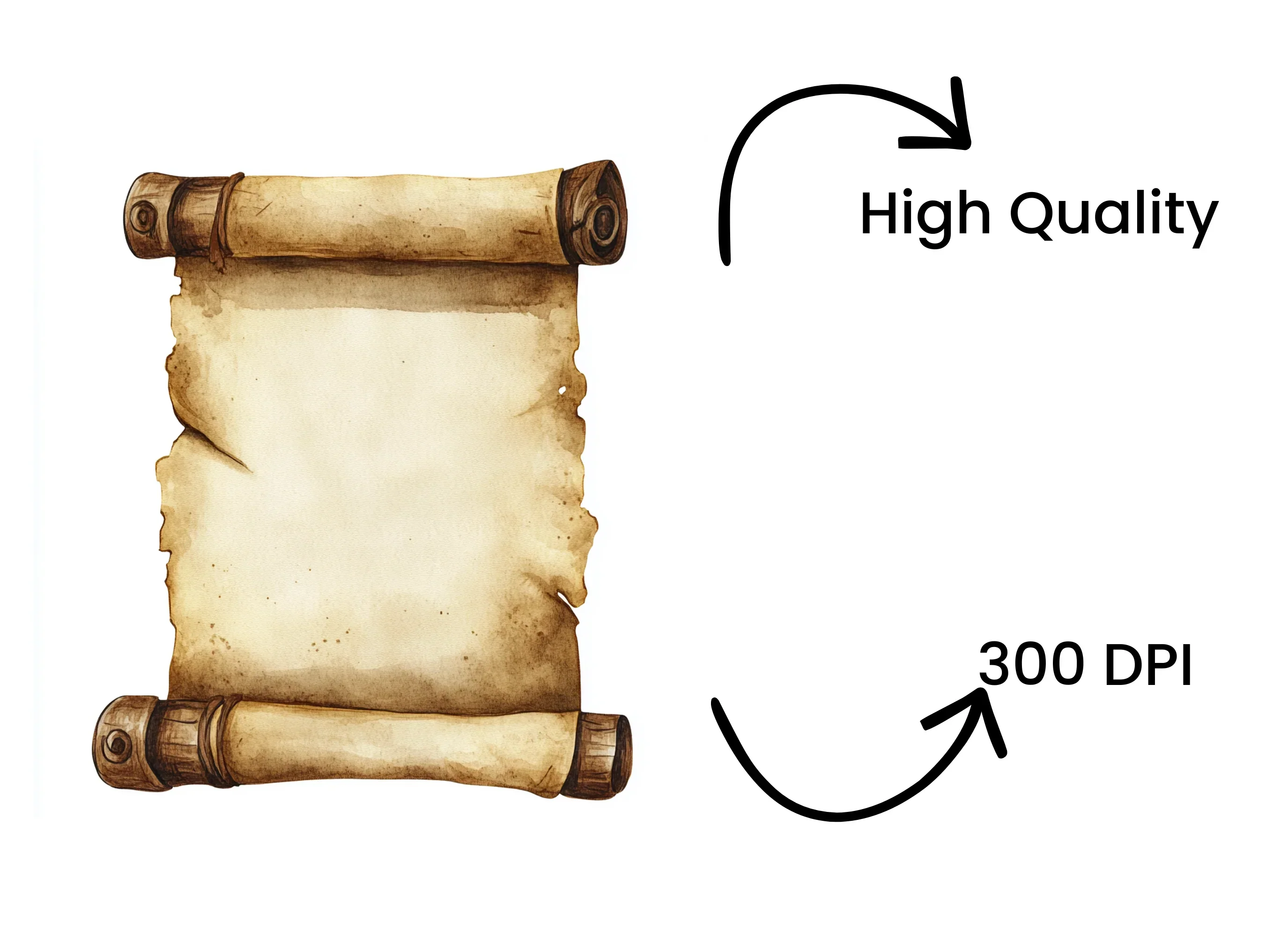 Aged Parchment Scroll Clipart Bundle - Image 4