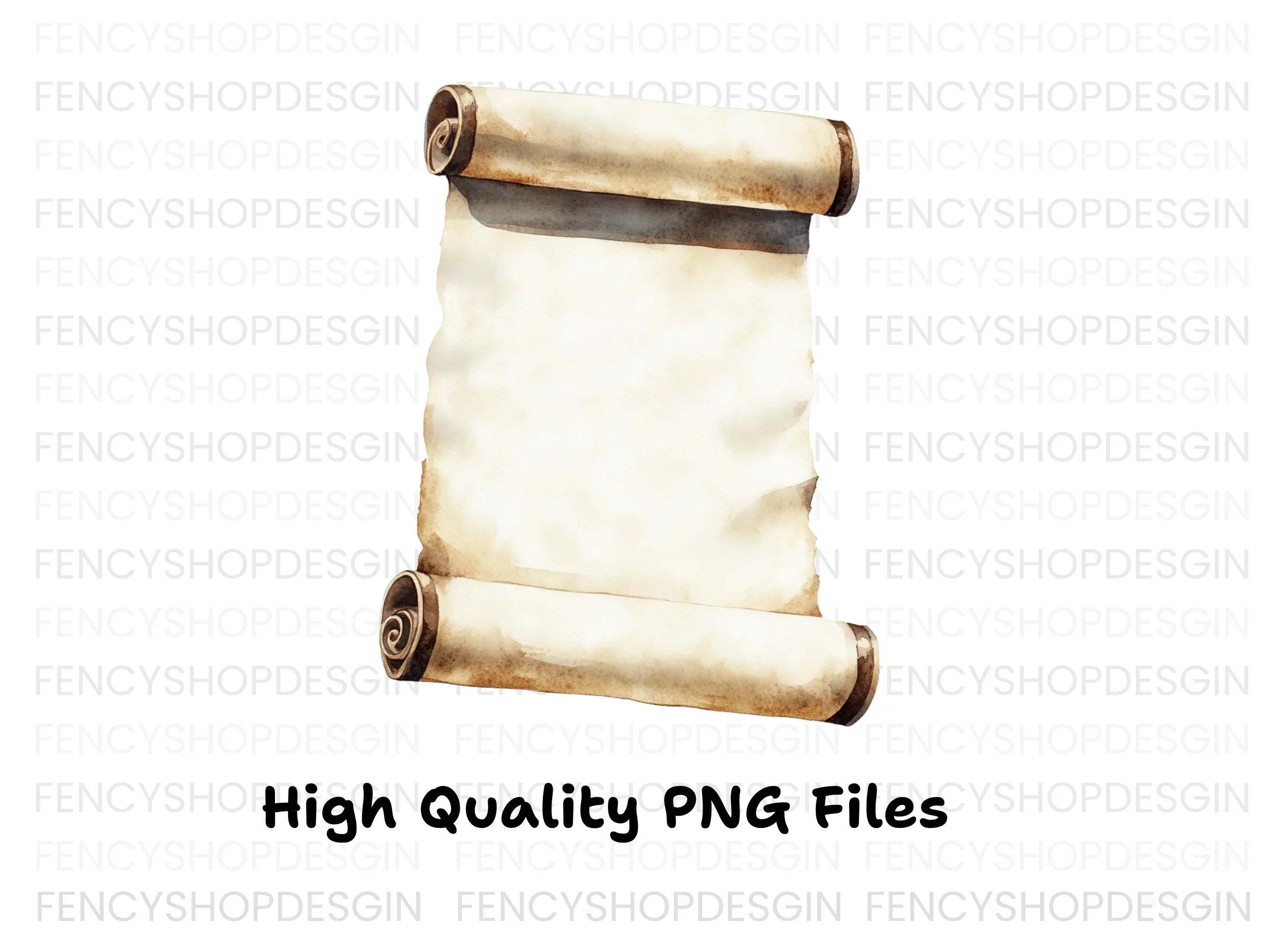 Aged Parchment Scroll Illustration Clipart Bundle - Image 2