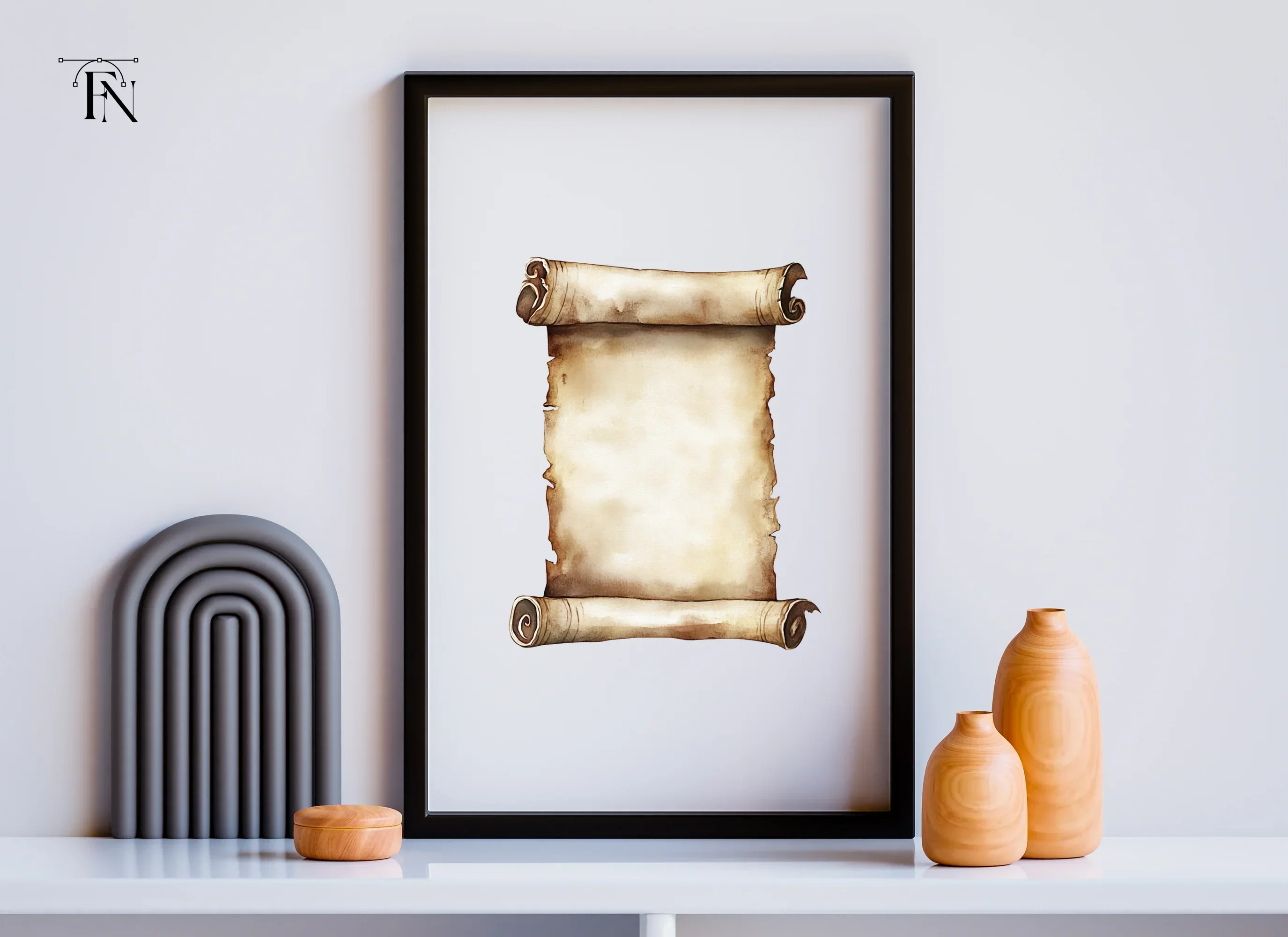 Aged Scroll Clipart Bundle - Image 6