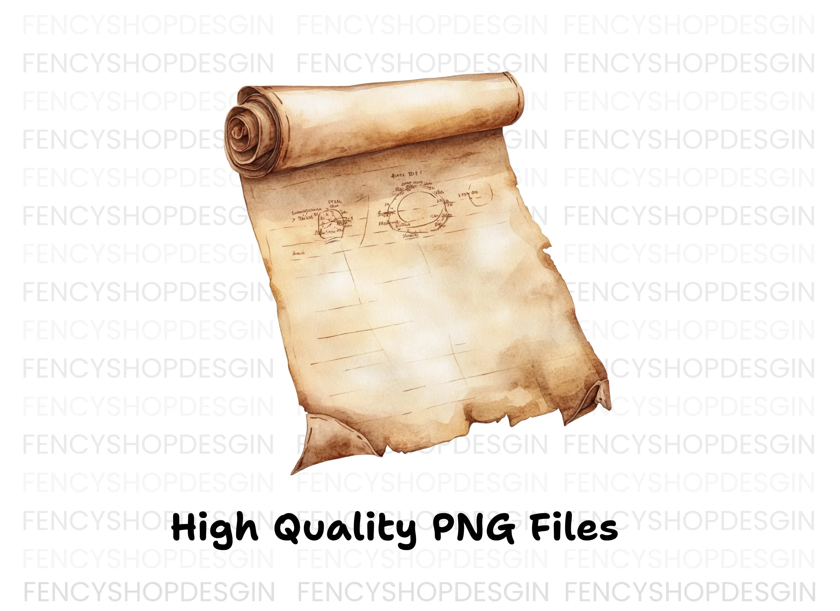 Aged Scroll Clipart Bundle - Image 3