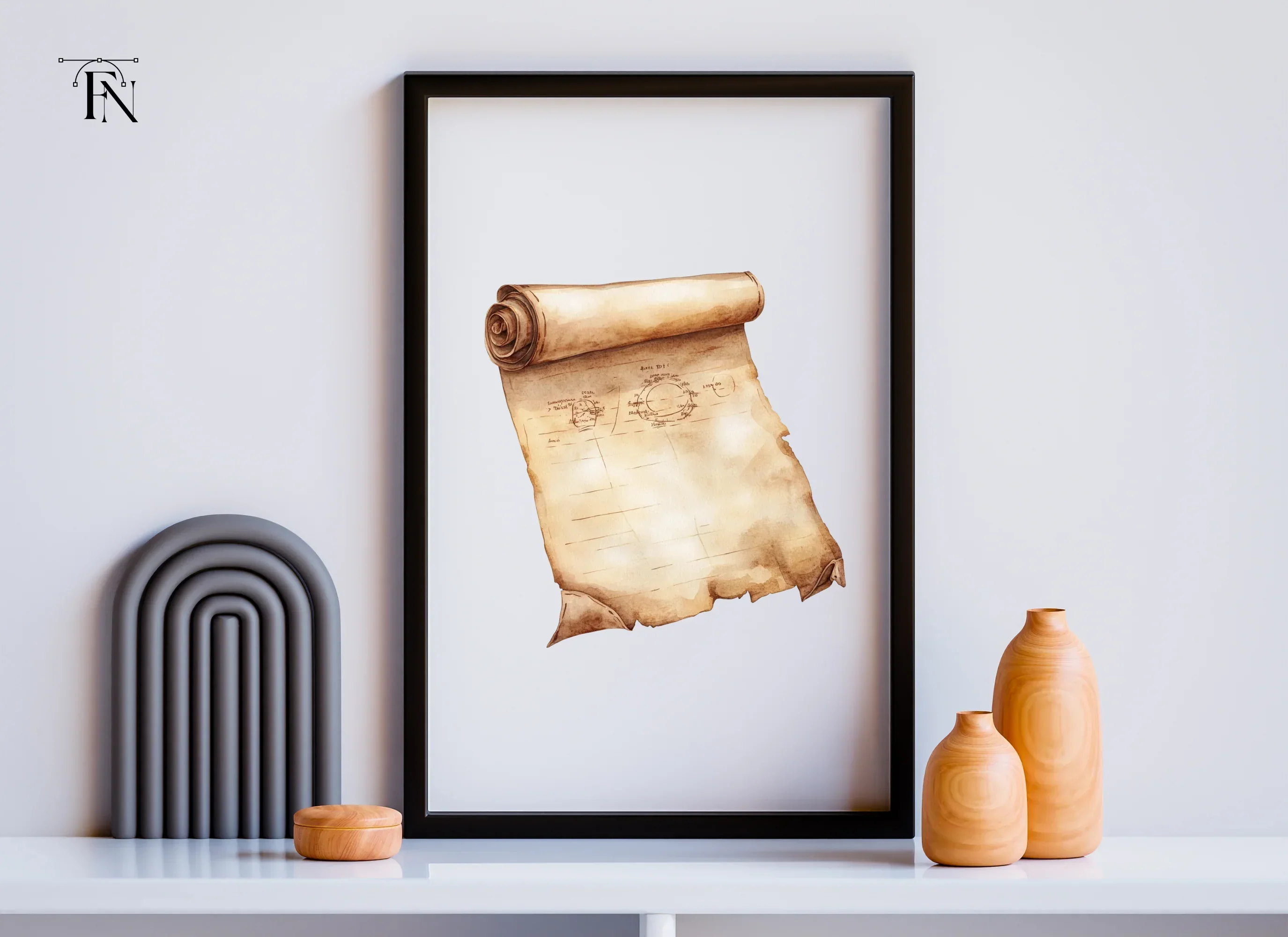Aged Scroll Clipart Bundle - Image 6