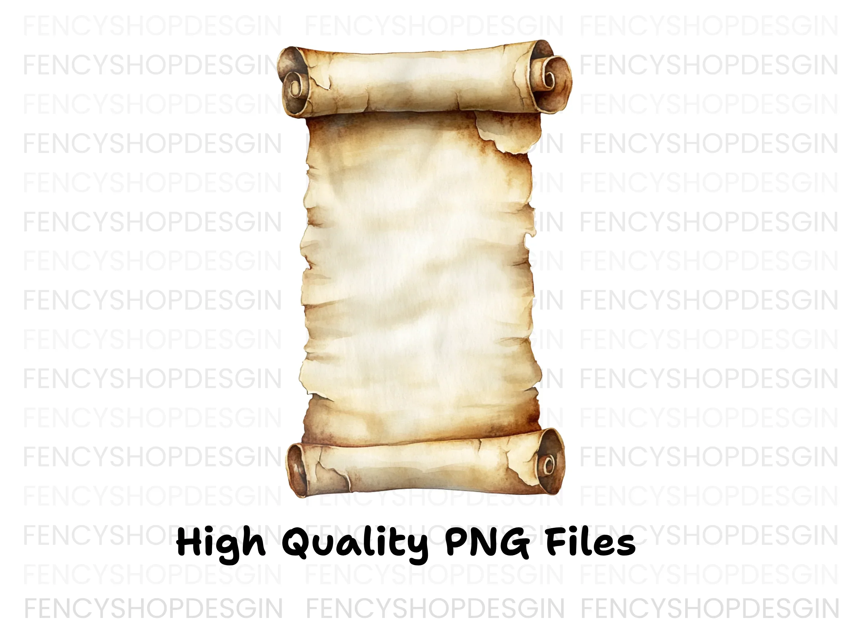 Aged Scroll Unfurled Parchment Clipart Bundle - Image 3