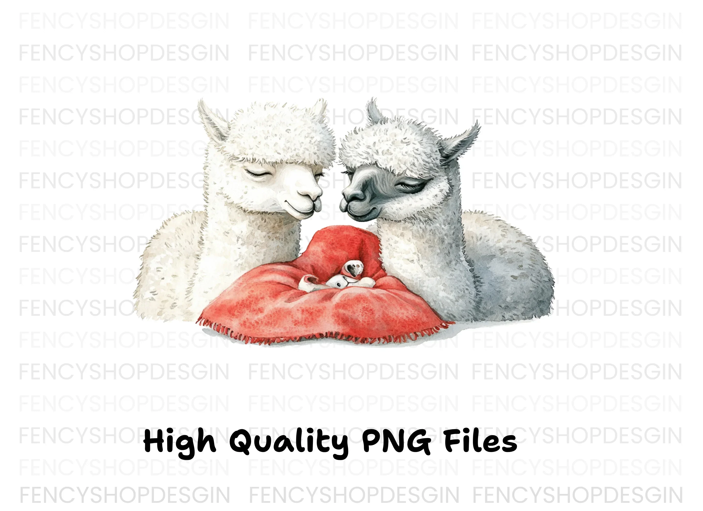 Alpaca Family with Baby Clipart Bundle - Image 3